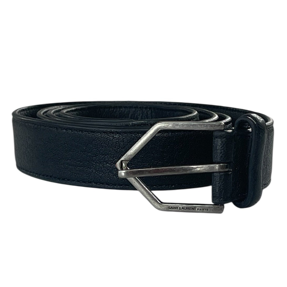SAINT LAURENT/Belt/FREE/Leather/BLK/TRIANGLE BUCKLE view 1