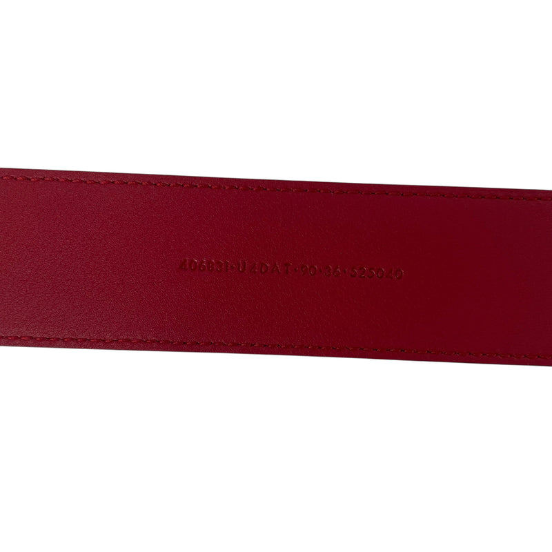 GUCCI/adidas/Belt/Leather/RED/THREE STRIPE GOLD LOGO