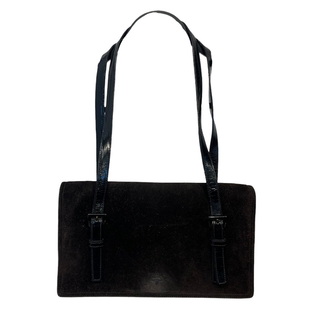 PRADA/Hand Bag/Suede/BLK/PRADA BLACK SUEDE BAG view 1