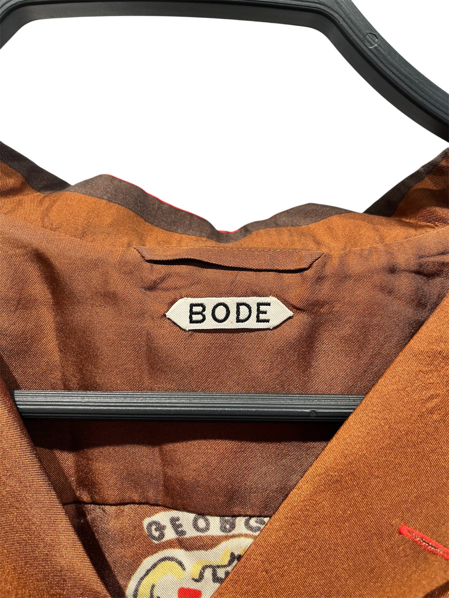 BODE/SS Shirt/L/Silk/BRW/All Over Print/STATES LOGO RED/YELLOW view 3