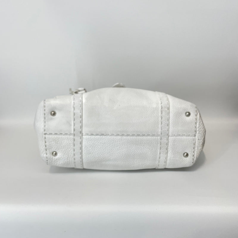 FENDI/Hand Bag/Leather/WHT/WHITE ON WHITE STITCH