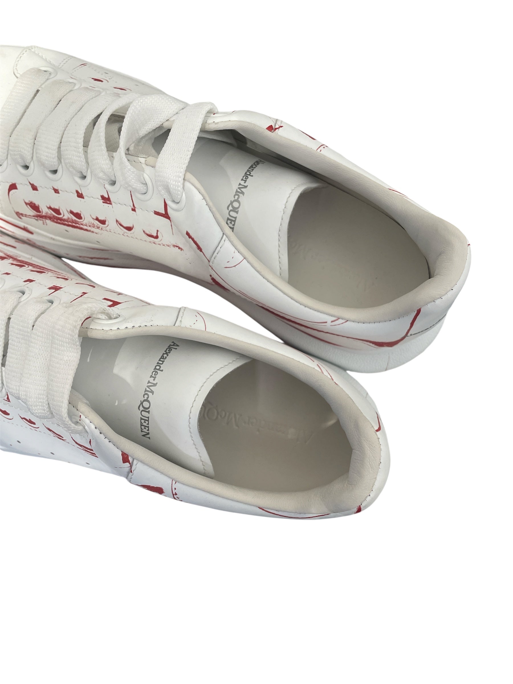 Alexander McQueen/Low-Sneakers/EU 42/All Over Print/Leather/WHT/oversized sneaker red print view 3