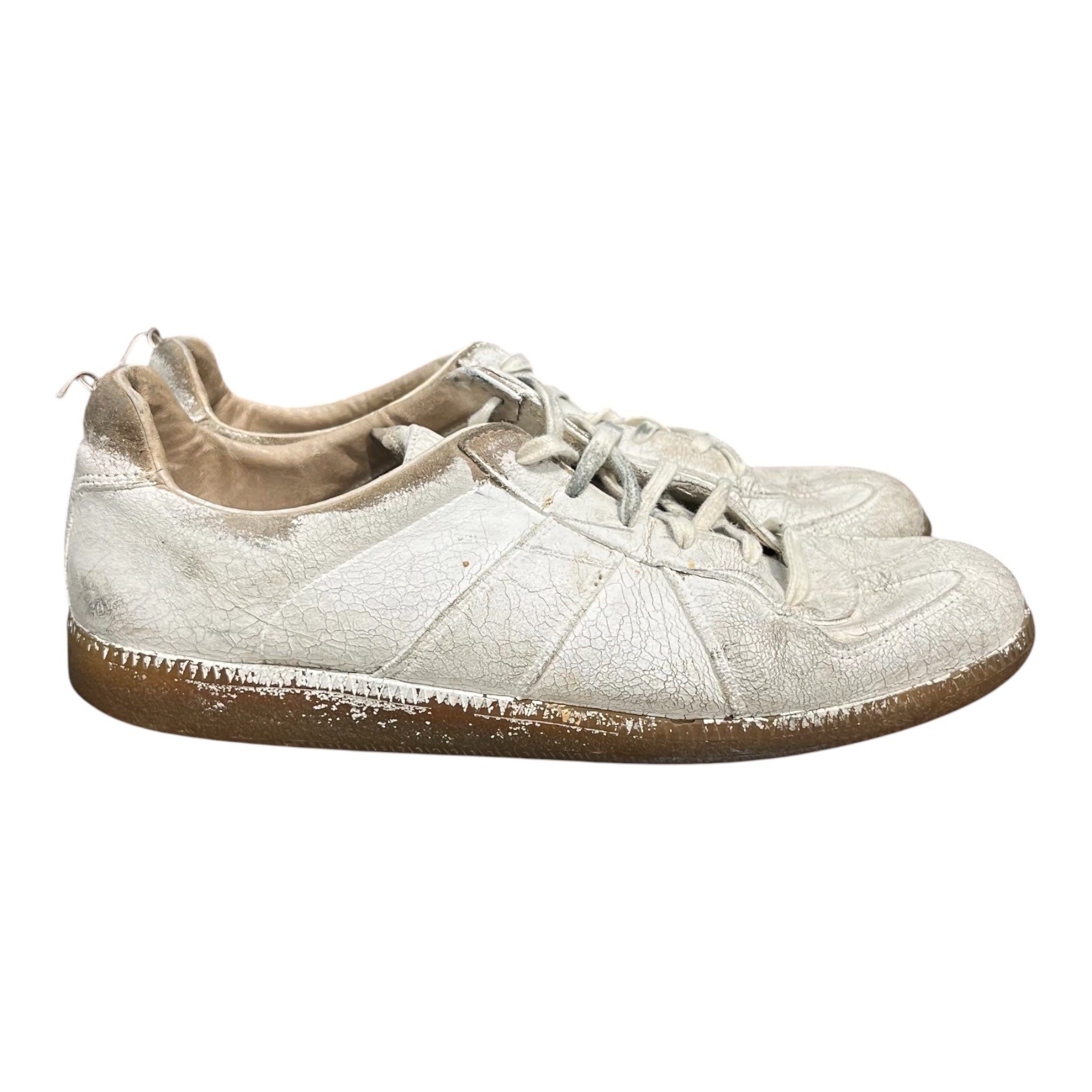 Maison Margiela/Low-Sneakers/EU 42/Leather/WHT/REPLICA DISTRESS PAINT FINISH view 2