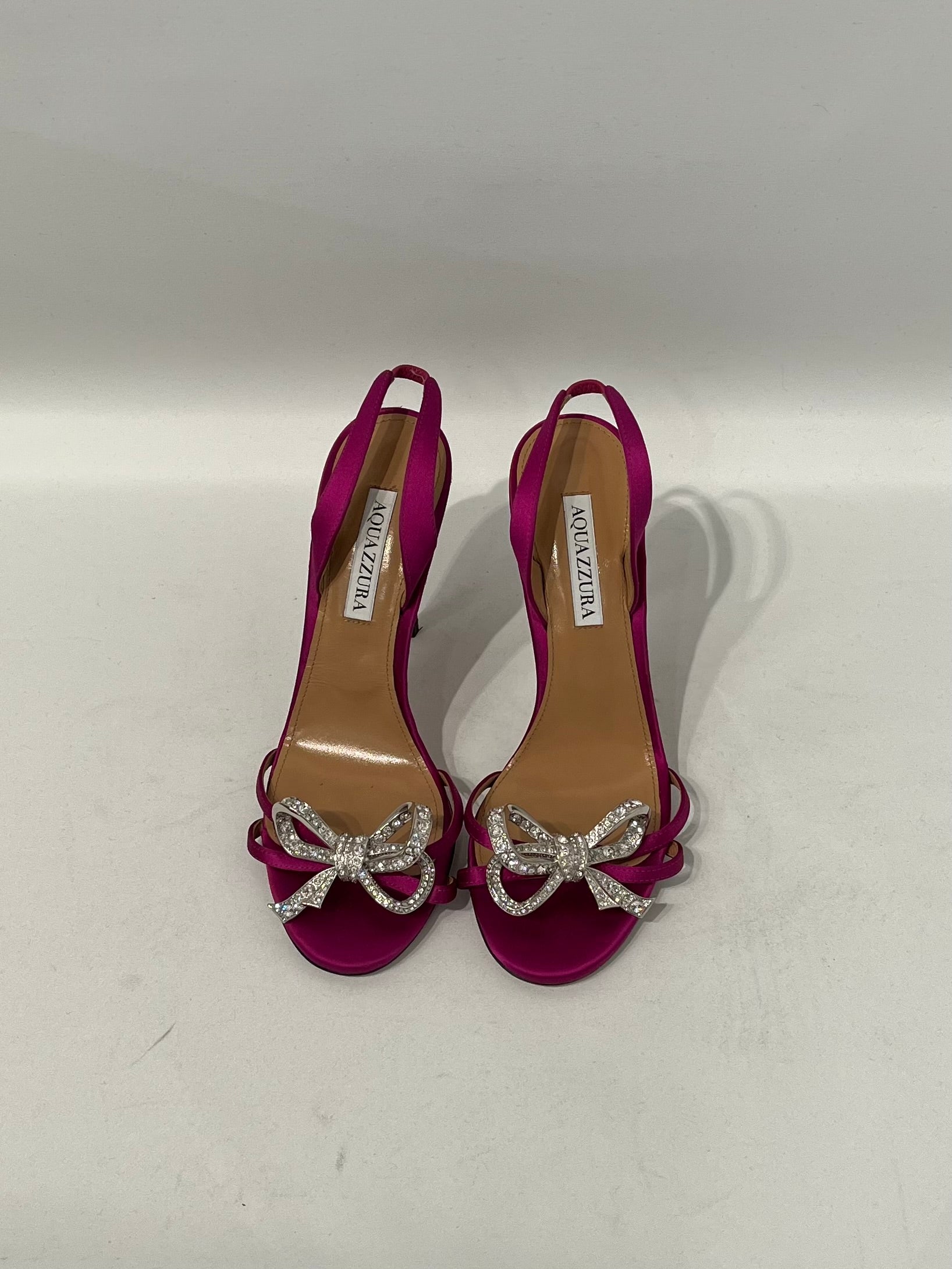 AQUAZZURA/Heels/EU 38/Silk/PNK/CRYSTAL BOW HEELS view 4