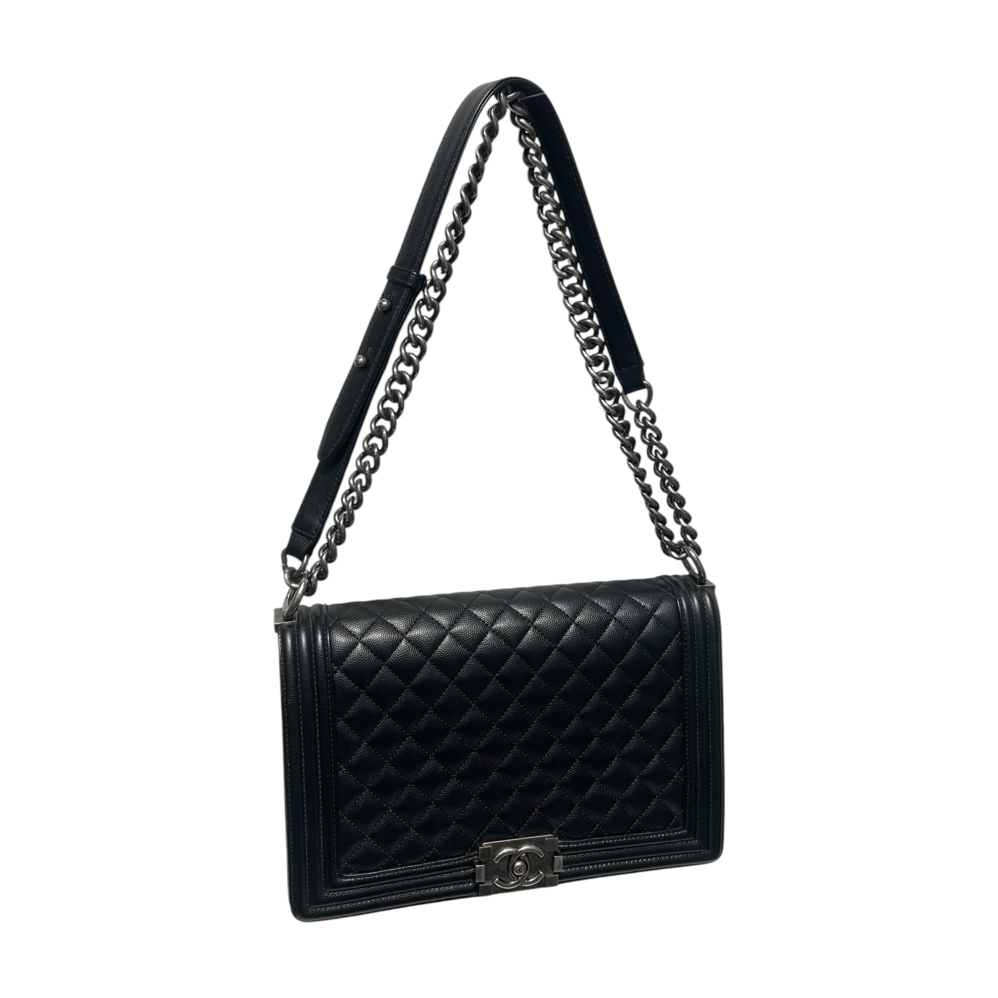 CHANEL/Bag/Leather/BLK/CHANEL BOY BAG MED view 1