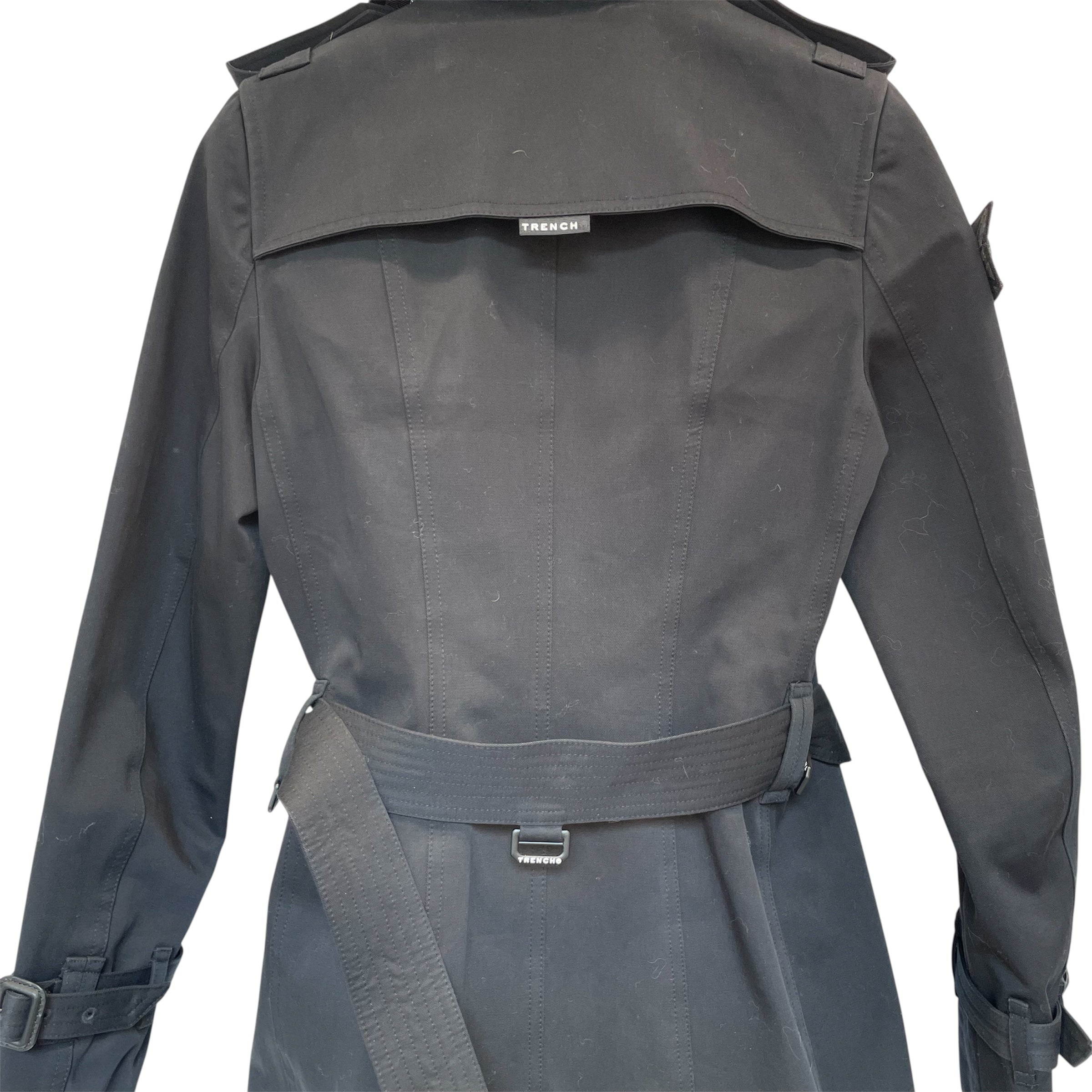 TRENCH LONDON/Trench Coat/S/Cotton/BLK/GLITTER TRENCH COLLAR view 4
