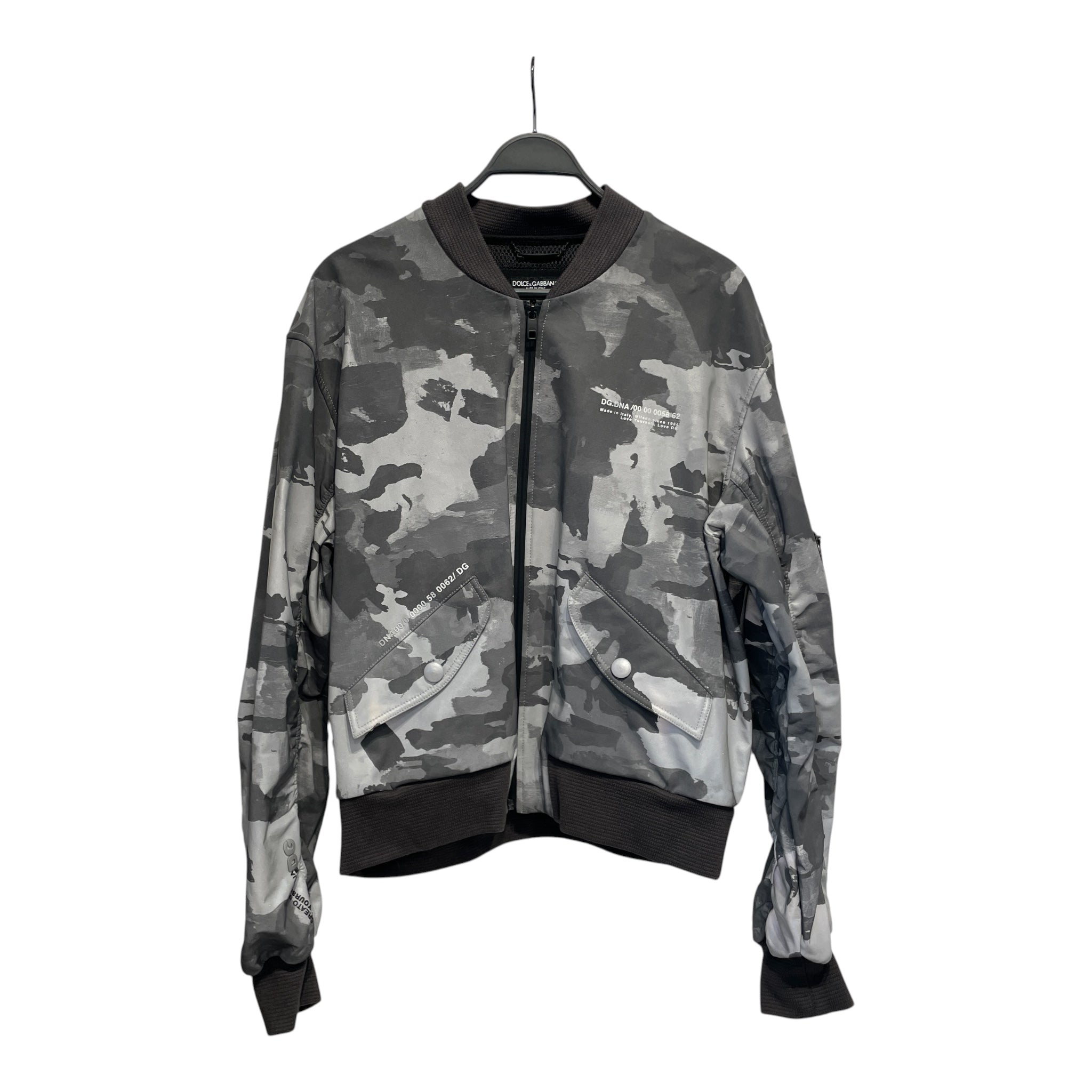 DOLCE&GABBANA/Jacket/L/GRY/Camouflage/reflective bomber view 1