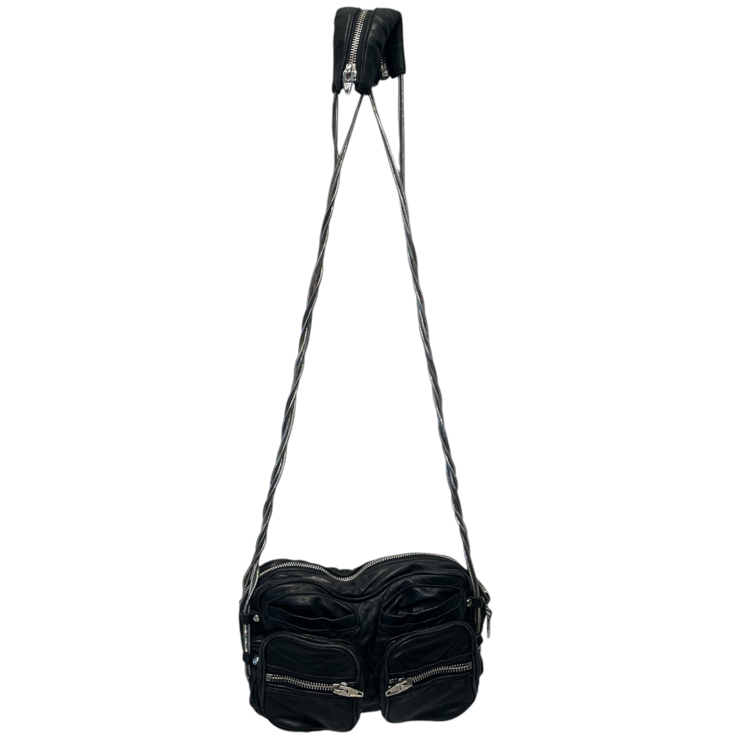 Alexander Wang/Cross Body Bag/Leather/BLK/SILVER CHAIN STRAP view 1