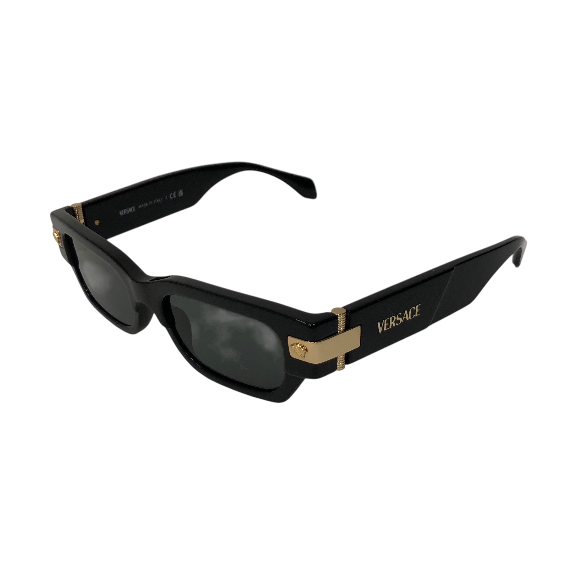 VERSACE/Sunglasses/Plastic/BLK/L's/Gold Accents view 2