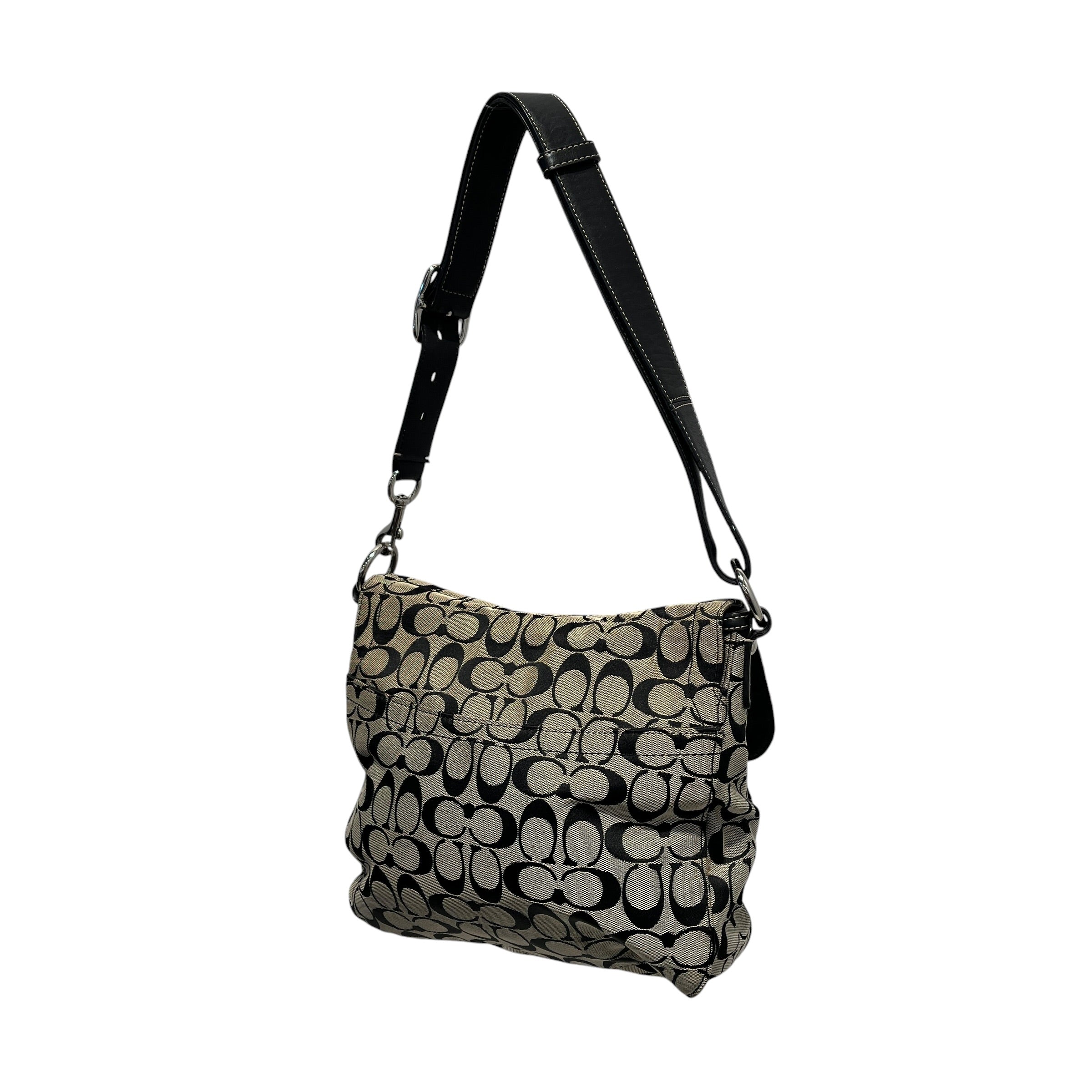 COACH/Hand Bag/All Over Print/Leather/BLK/signature chelsea messenger view 2