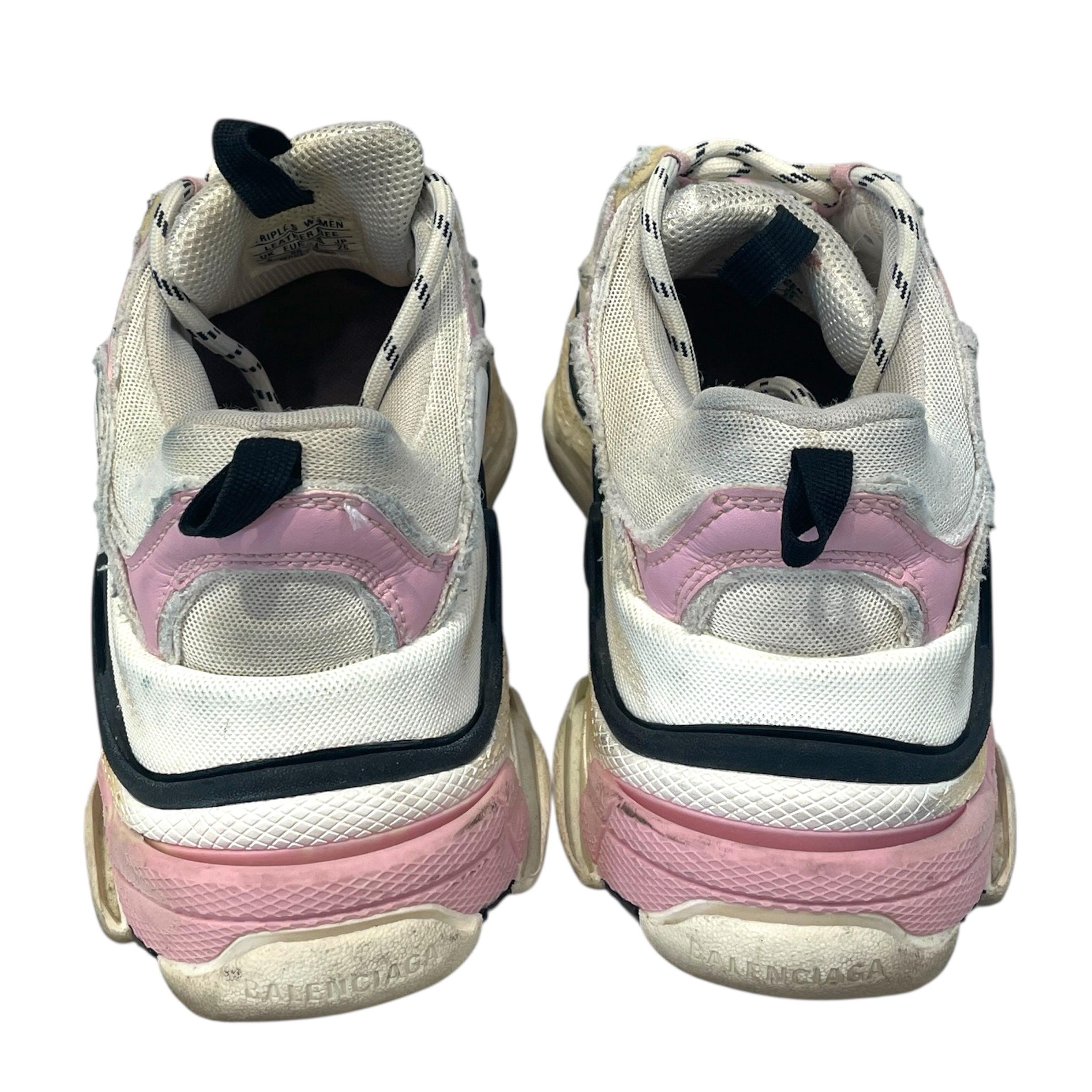 BALENCIAGA/Low-Sneakers/EU 38/Cotton/WHT/Pre Distressed Triple S view 2