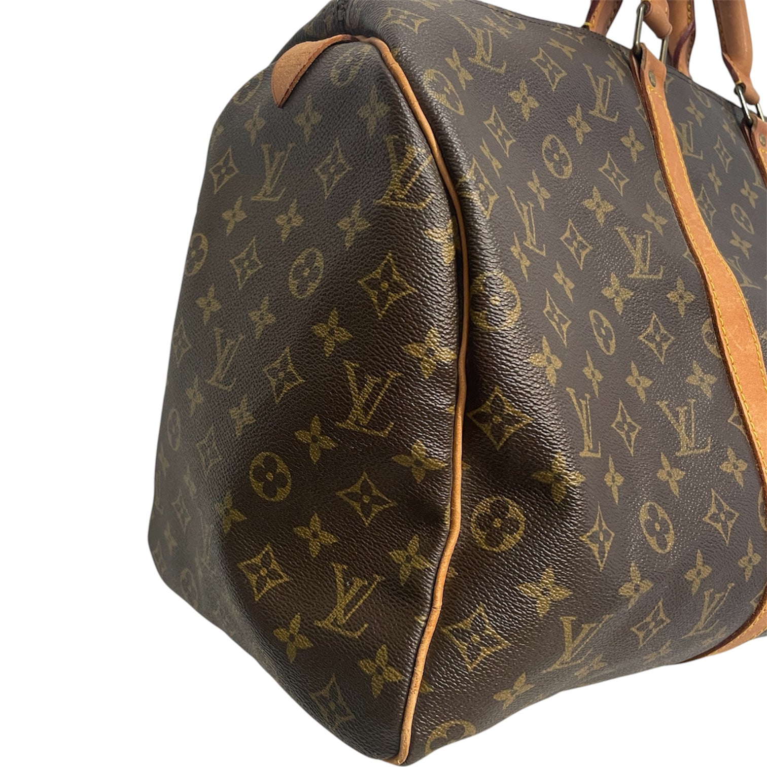 LOUIS VUITTON/Bag/Monogram/Leather/BRW/Brown LV duffle view 4