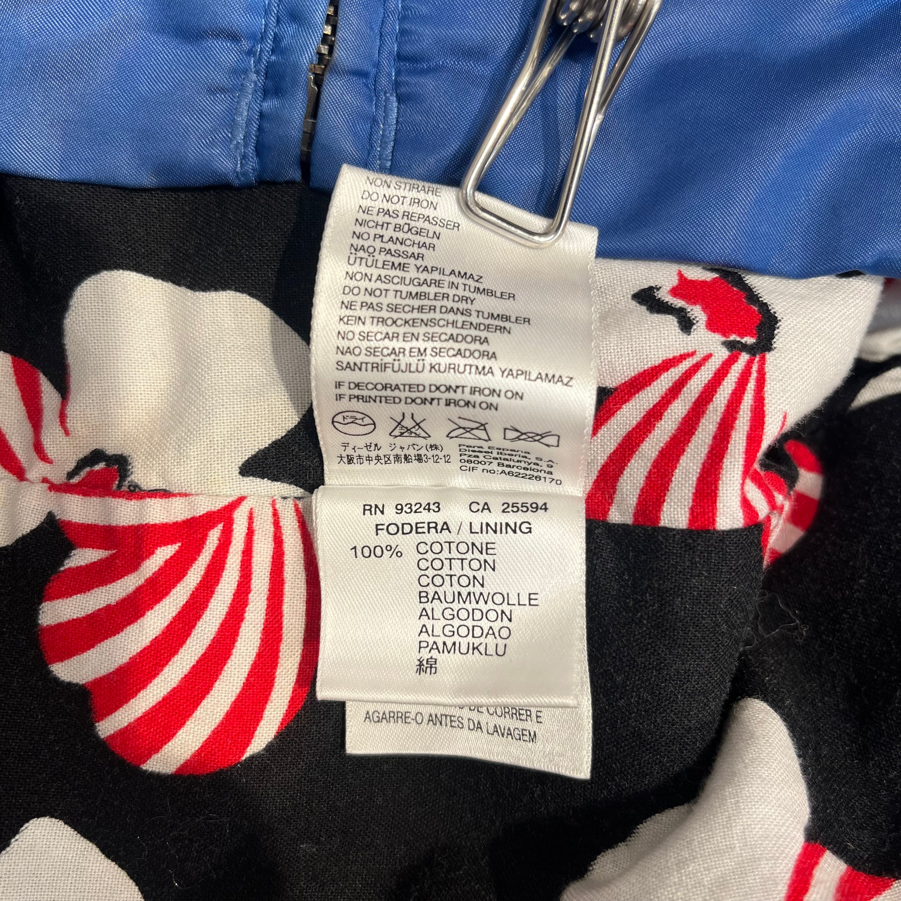 DIESEL/Vest/S/Graphic/Nylon/BLU/rua de utopia floral interior view 5