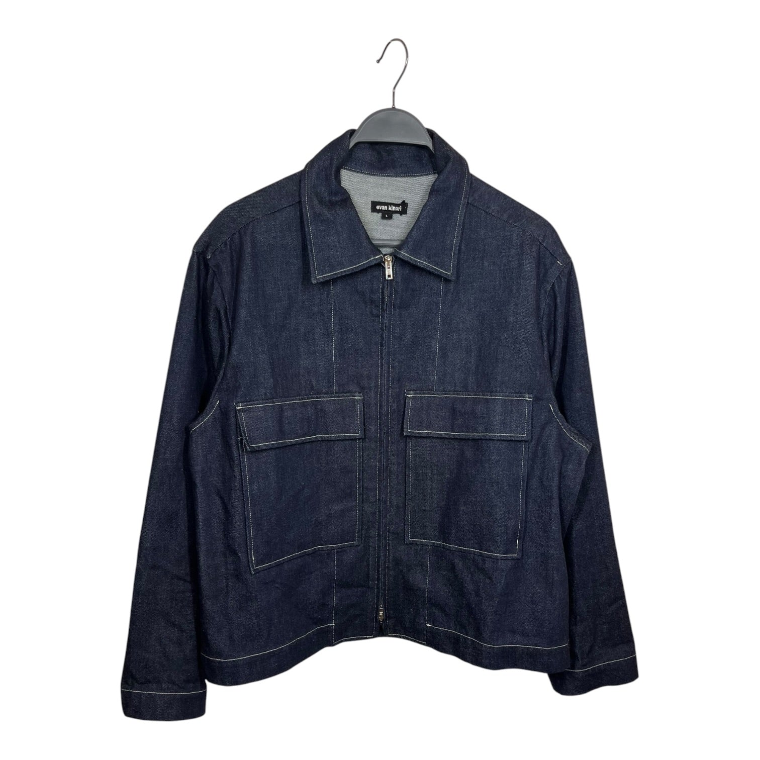 evan kinori/Denim Jkt/L/Cotton/BLU/Double Pocket Zip Up Jacket view 1