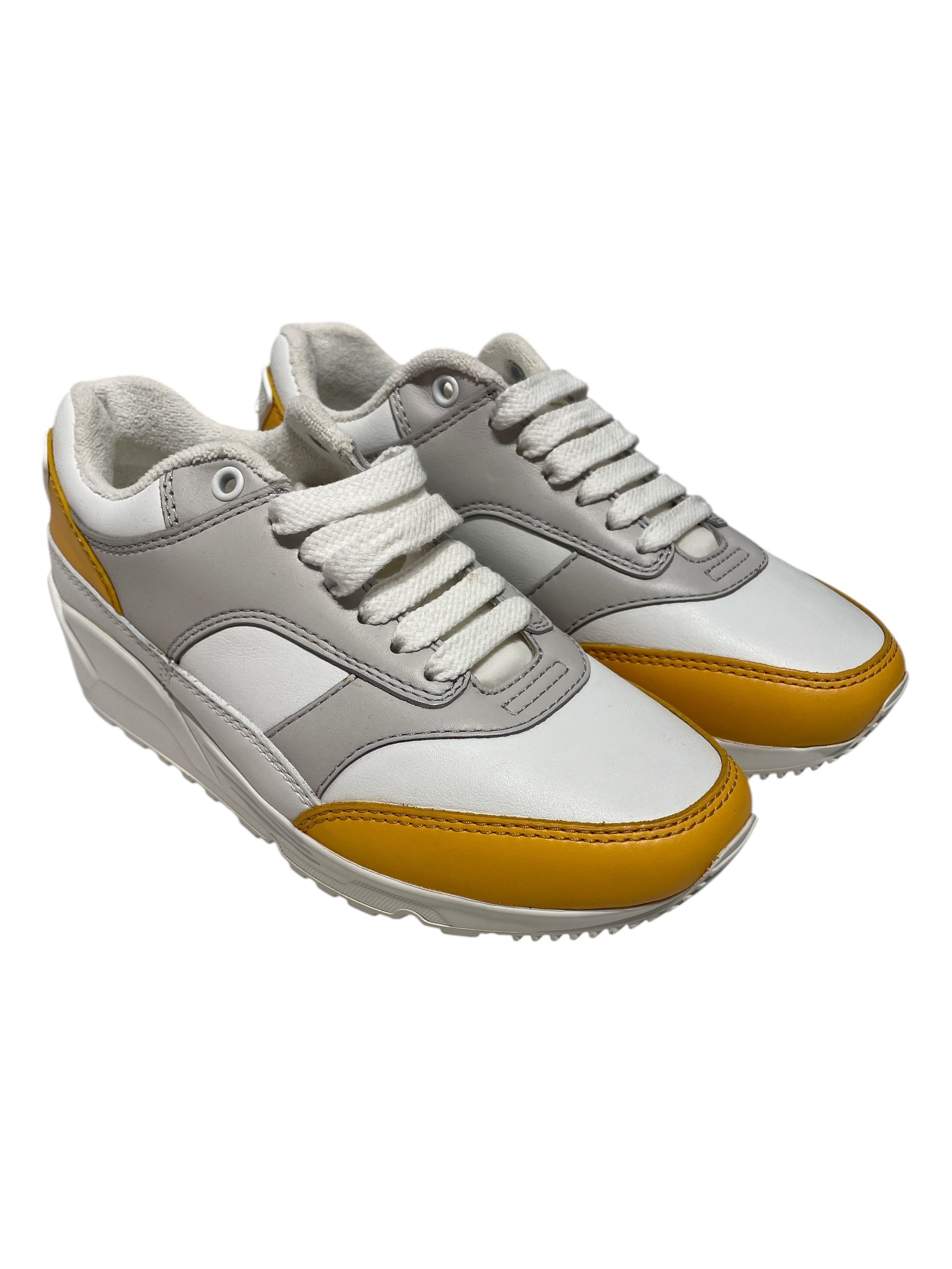 SAINT LAURENT/Low-Sneakers/EU 36.5/Leather/WHT/bump sneaker yellow view 1