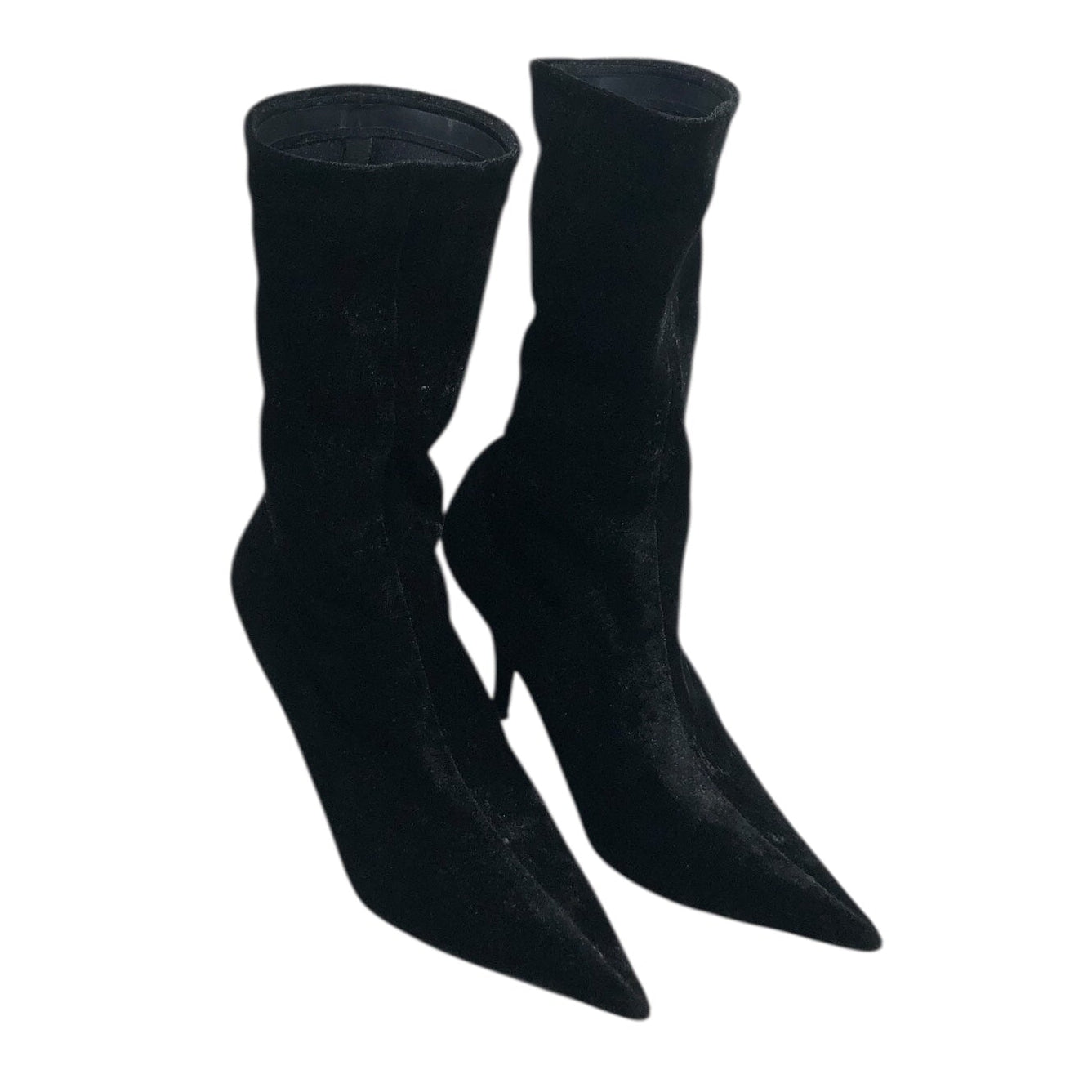 BALENCIAGA/Heels/EU 36.5/Velour/BLK/V-Tip/ view 1