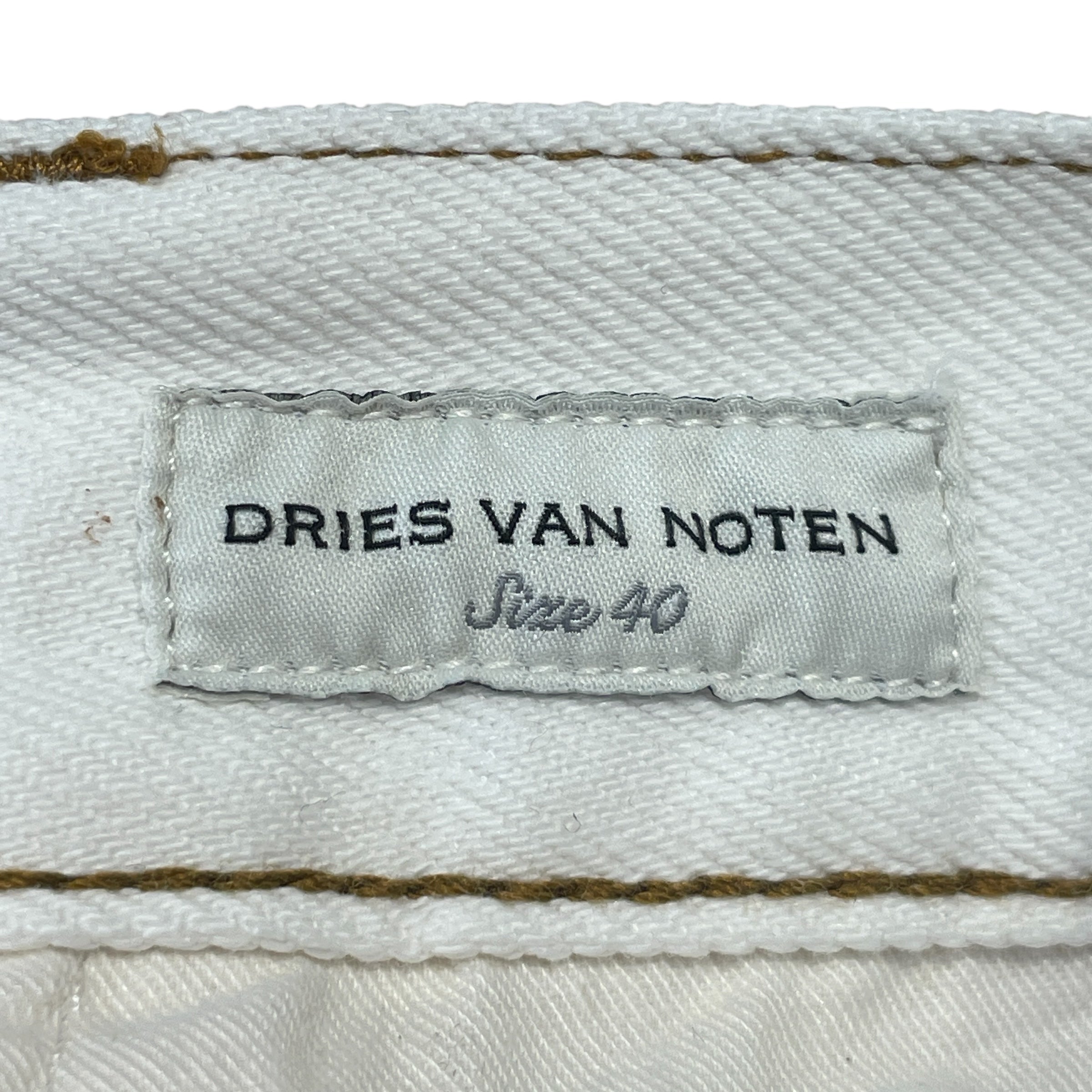 DRIES VAN NOTEN/Straight Pants/40/Cotton/WHT/ view 3