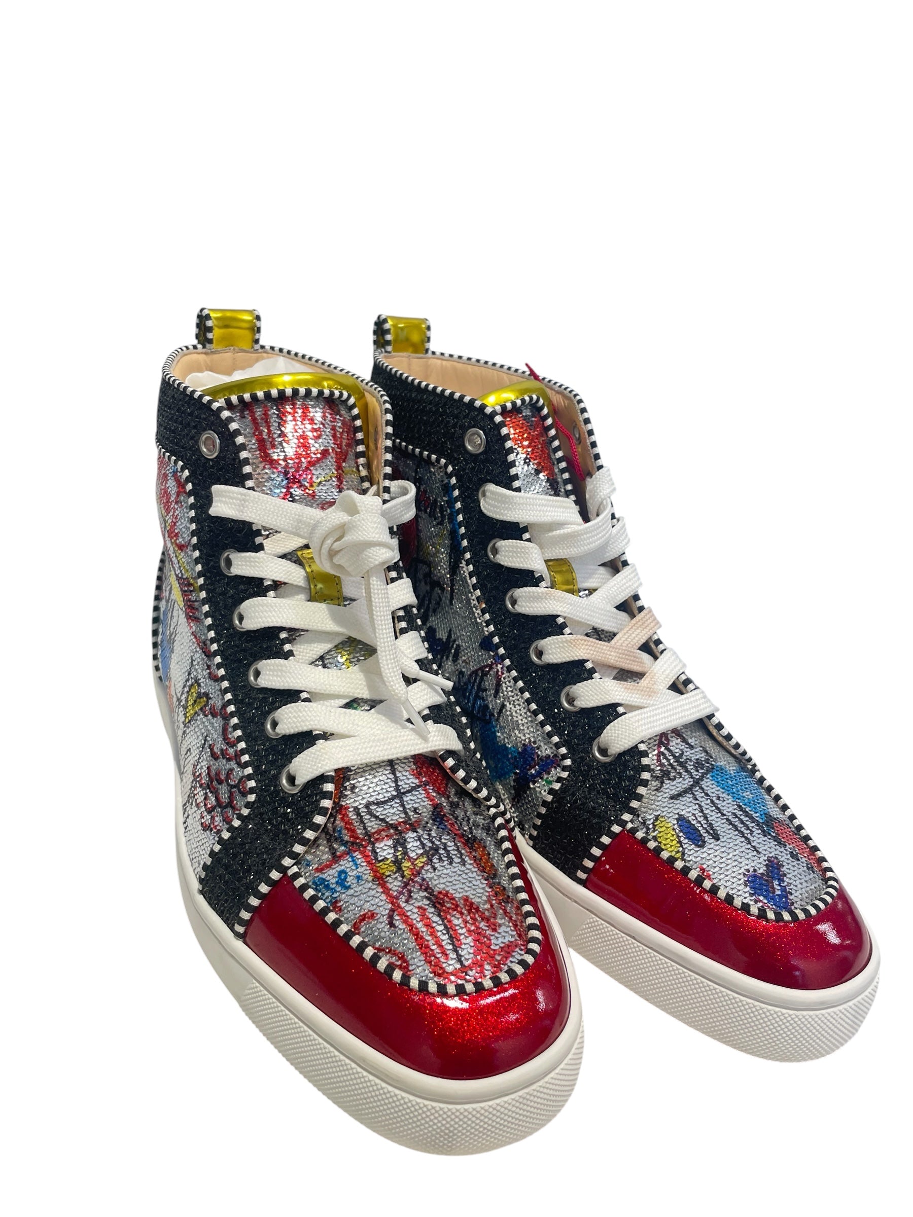 Christian Louboutin/Hi-Sneakers/EU 41.5/Leather/MLT/rantus orlato/whi laces/red gl view 1