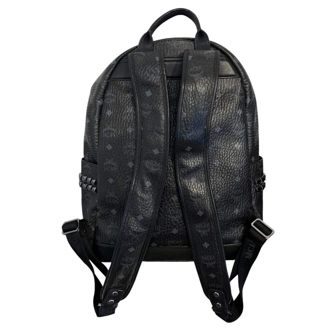 MCM/Backpack/Monogram/Leather/BLK/STUDDED SIDE POCKETS view 2