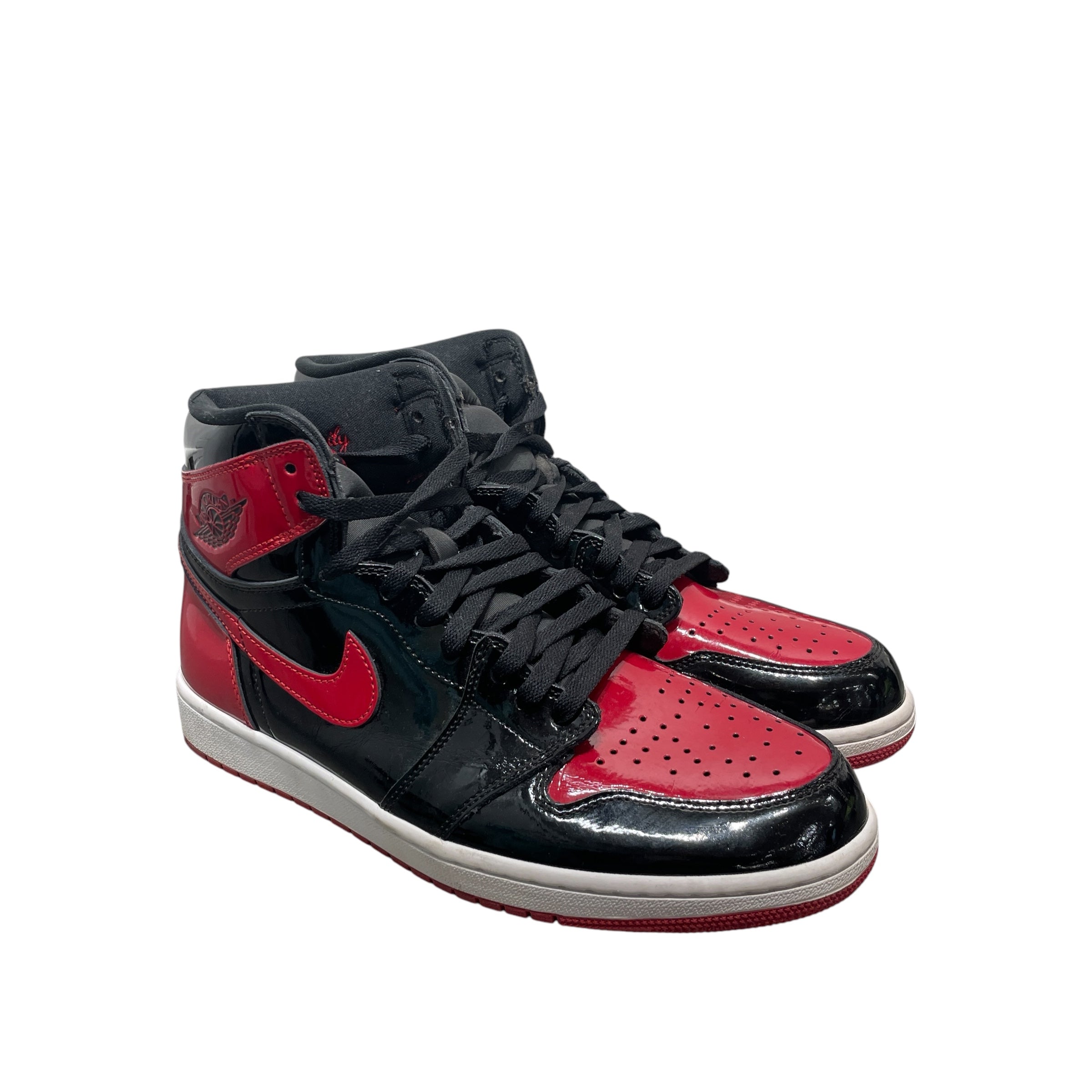 NIKE/Hi-Sneakers/US 12/Acrylic/BLK/JORDAN 1 PATENT BRED view 1