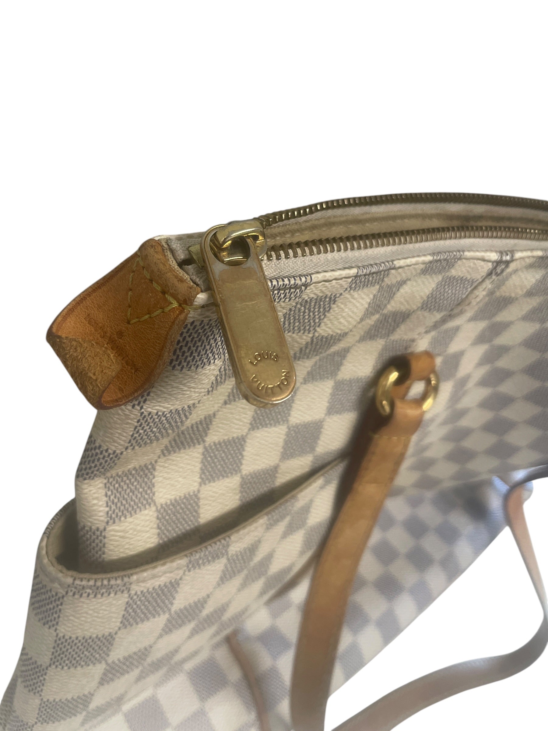 LOUIS VUITTON/Bag/Monogram/Leather/WHT/BLUE CHECKERED view 5