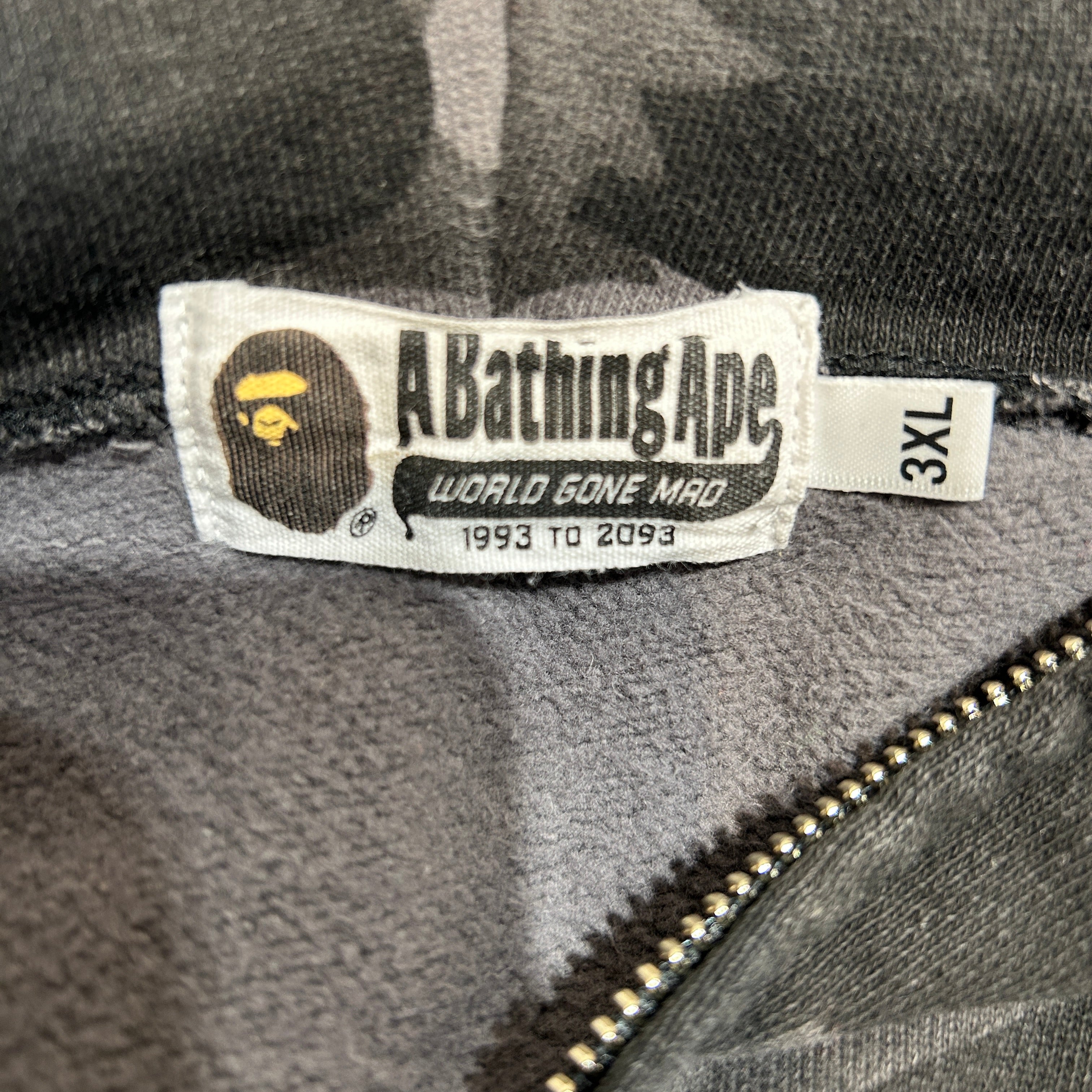 A BATHING APE/Zip Up Hoodie/XXXL/Camouflage/Cotton/BLK/camo crystal bape view 3