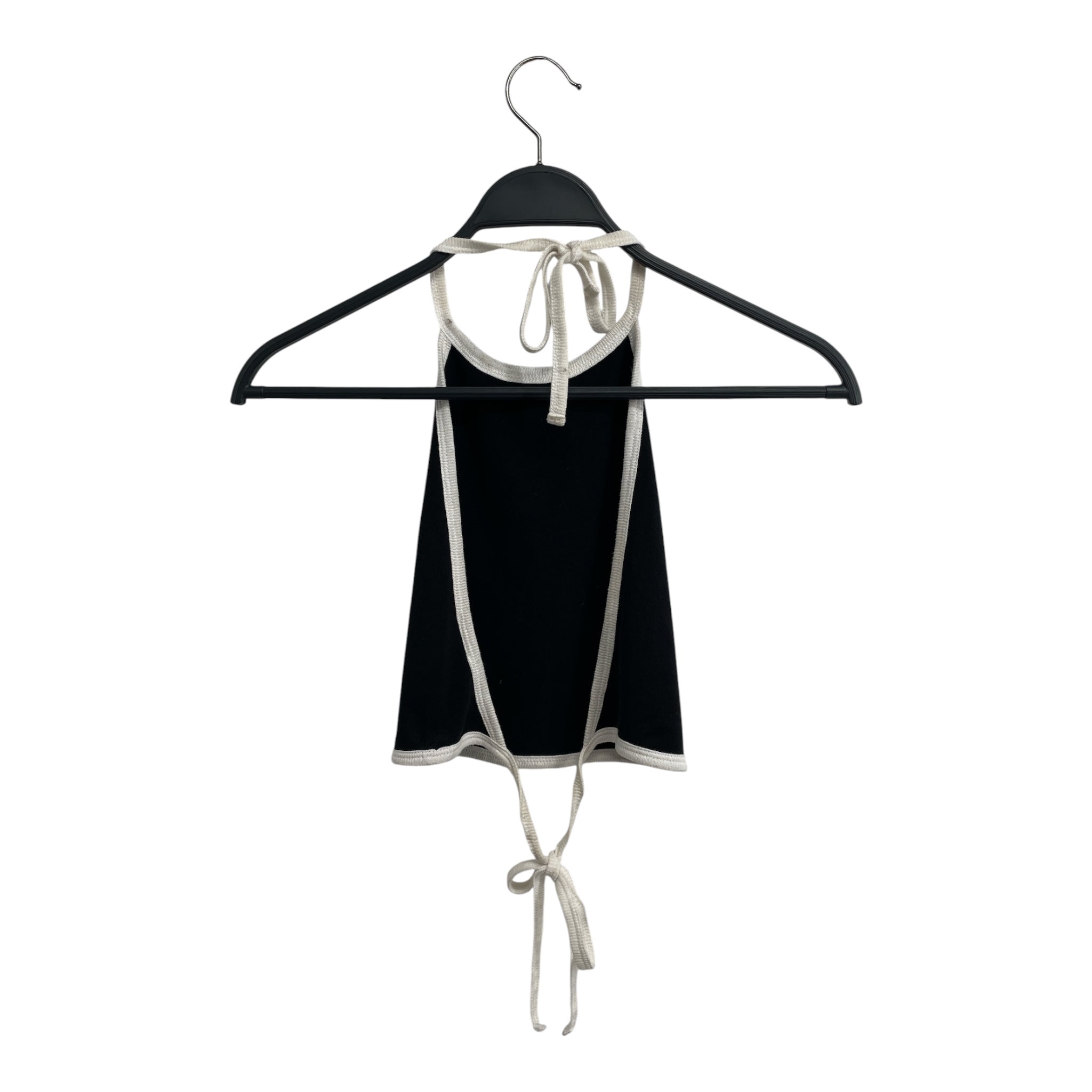 CHROME HEARTS/SL Cut & Sew/Graphic/Cotton/BLK/heart graphic tie halter top view 2