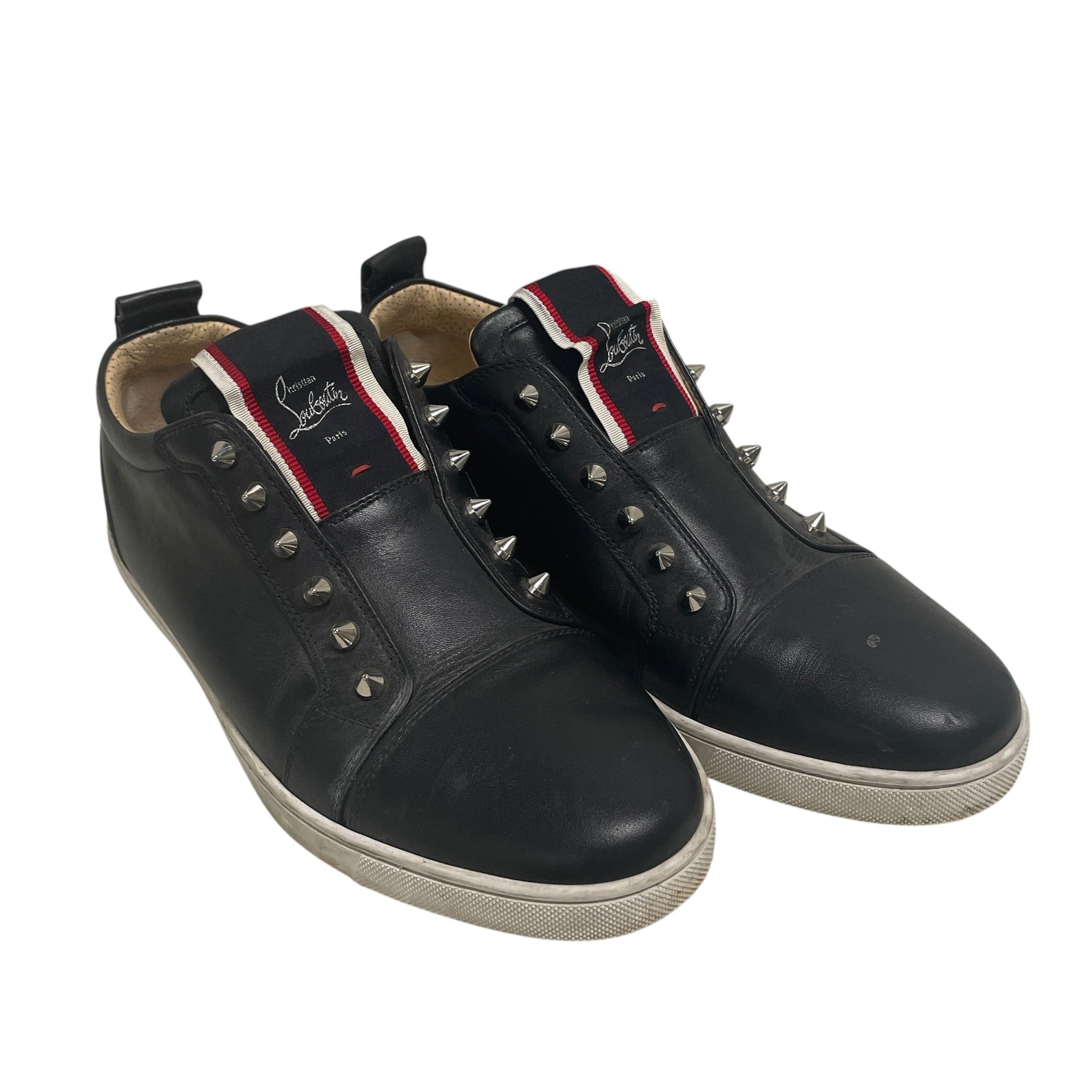Christian Louboutin/Low-Sneakers/EU 41.5/Leather/BLK/spike studs view 1