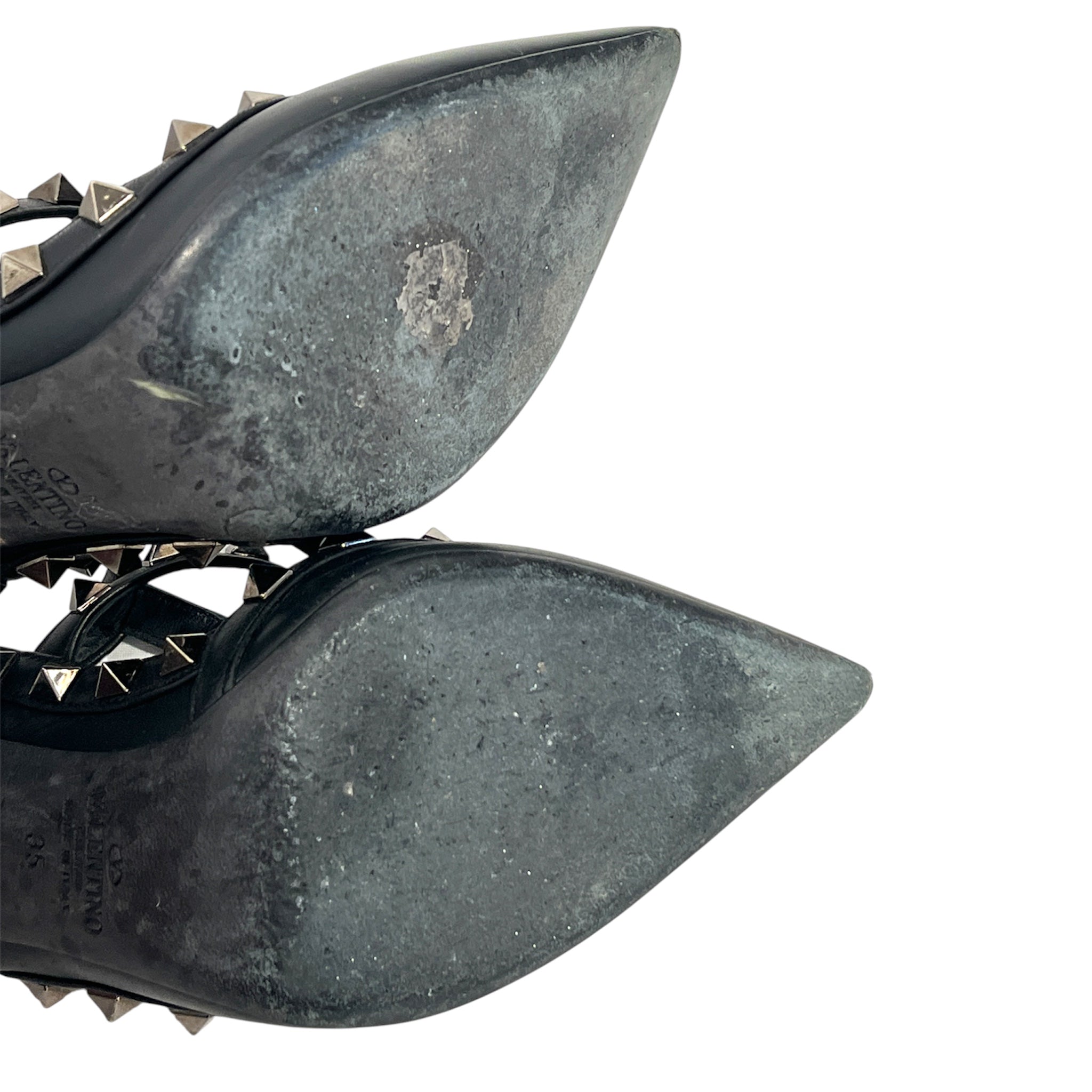 VALENTINO/Heels/EU 35/Leather/BLK/Pointed-Toe/Rockstud Tonal Studs view 5
