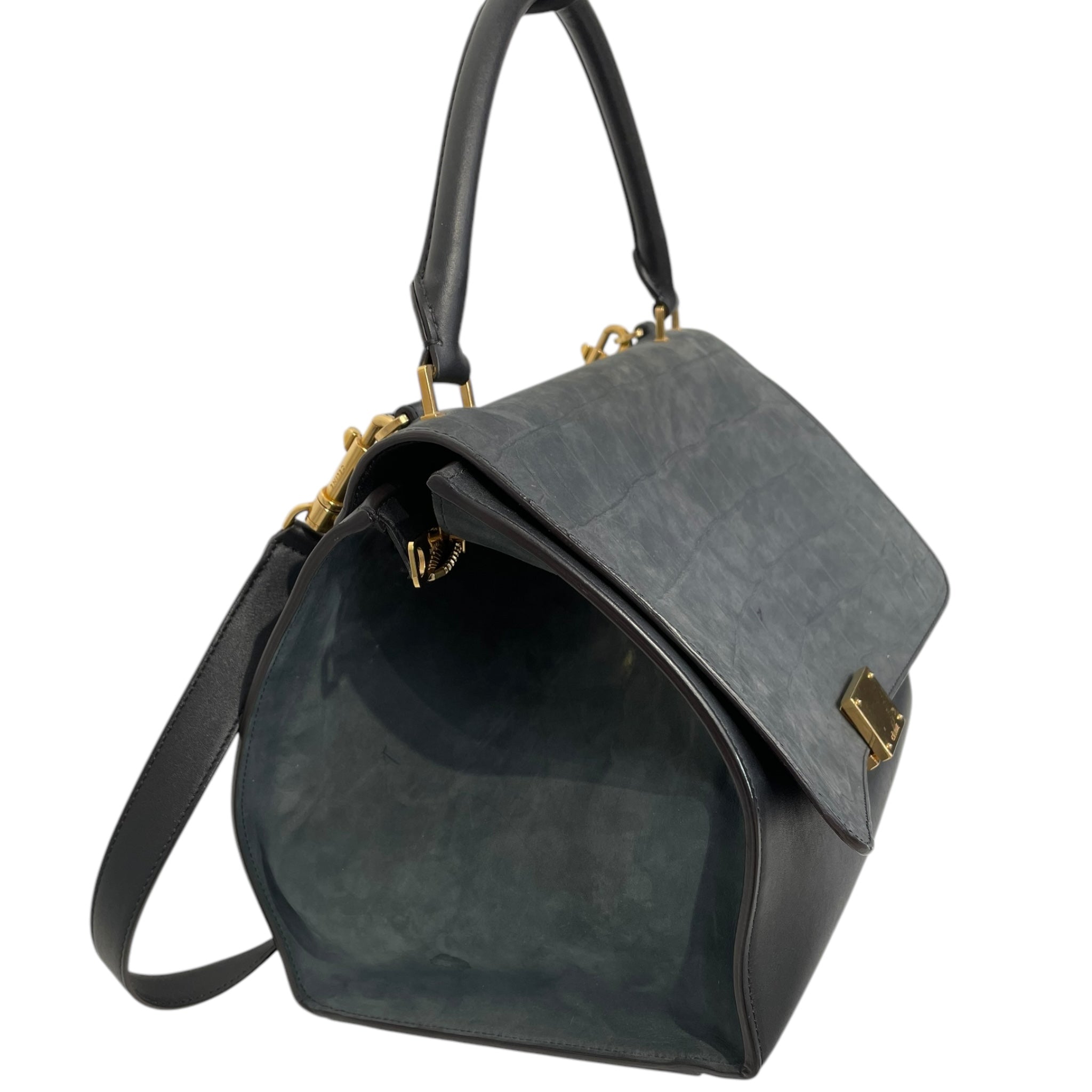 CELINE/Cross Body Bag/M/Leather/GRY/ view 3