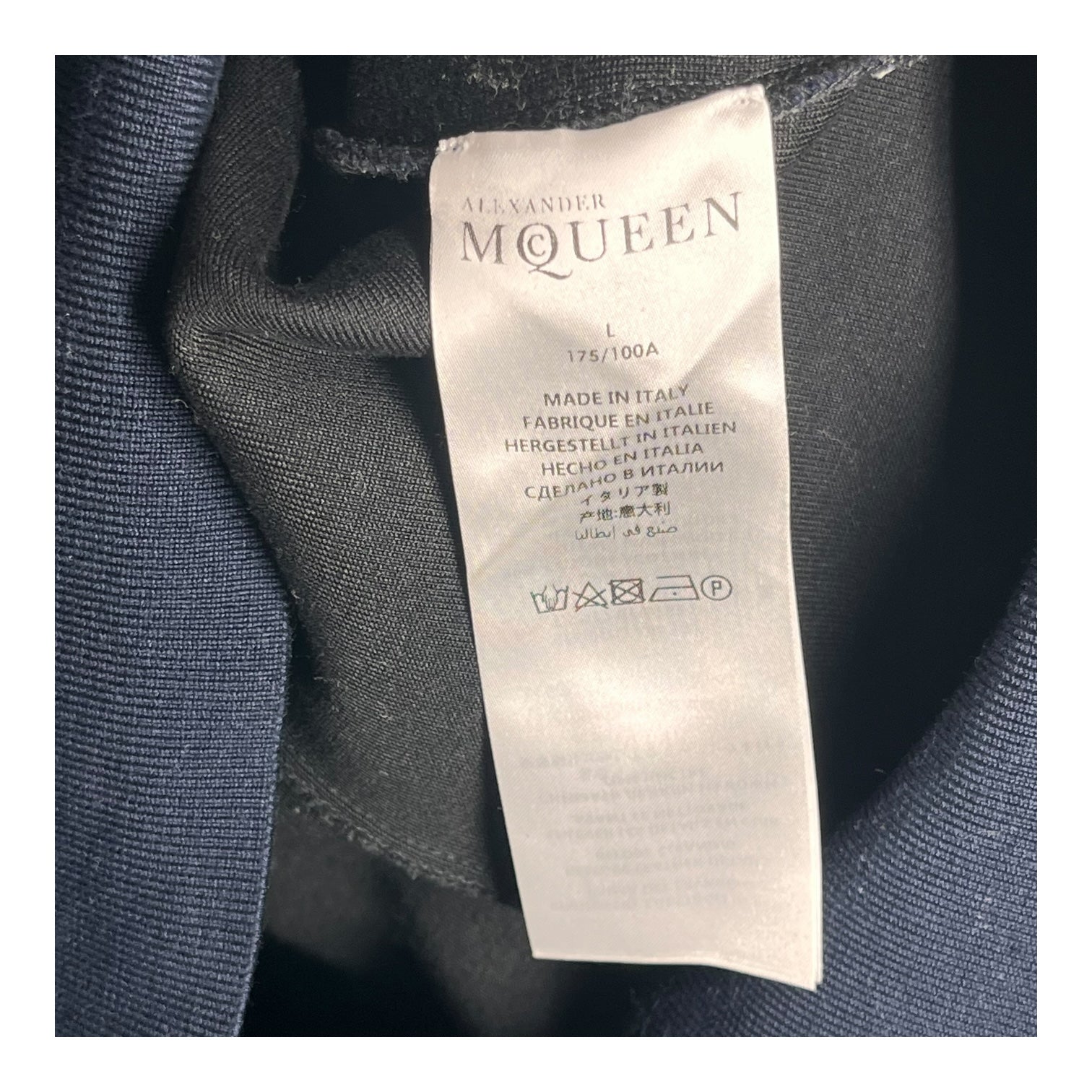 Alexander McQueen/Zip Up Hoodie/L/Cotton/NVY/Panel Zip Up Hoodie view 4