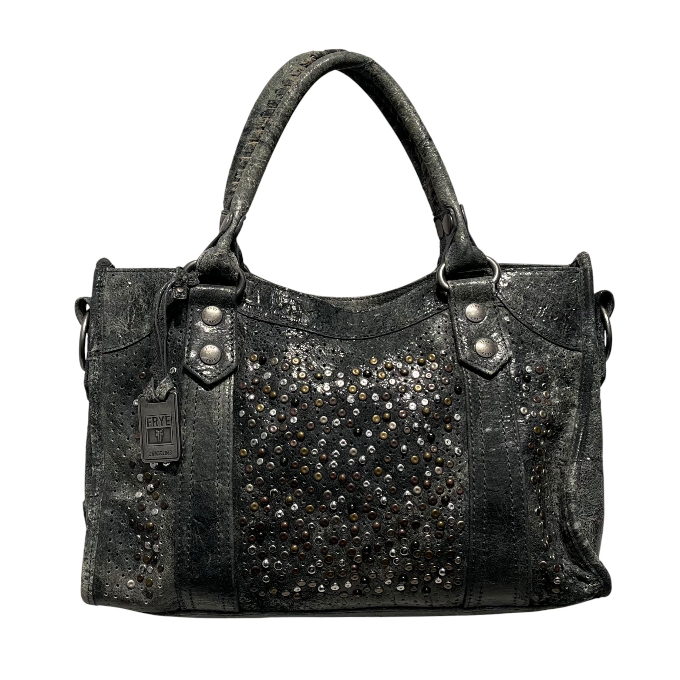 FRYE/Tote Bag/Leather/GRY/Studded Deborah Hobo Bag view 2