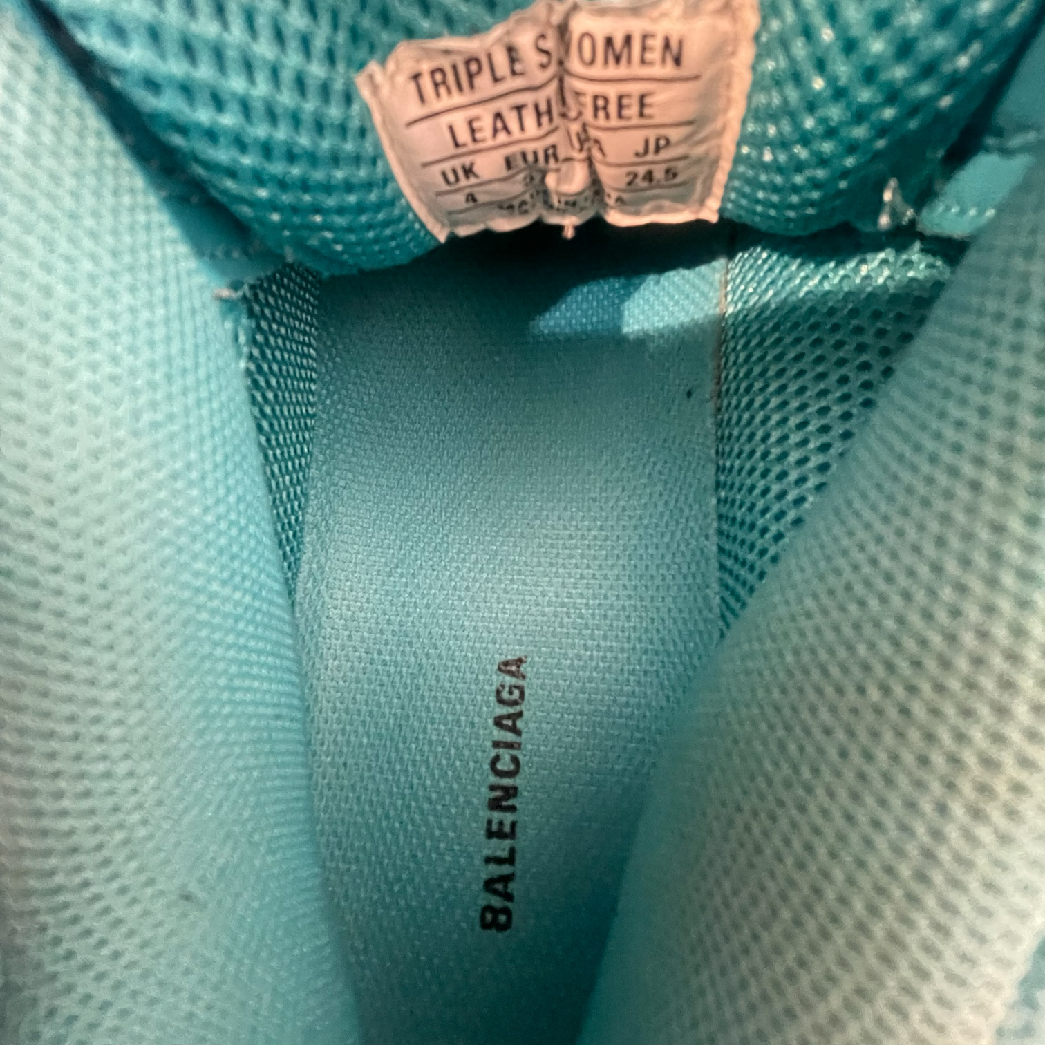 BALENCIAGA/Low-Sneakers/US 7/Leather/BLU/Chunky Heel/ Triple S view 3