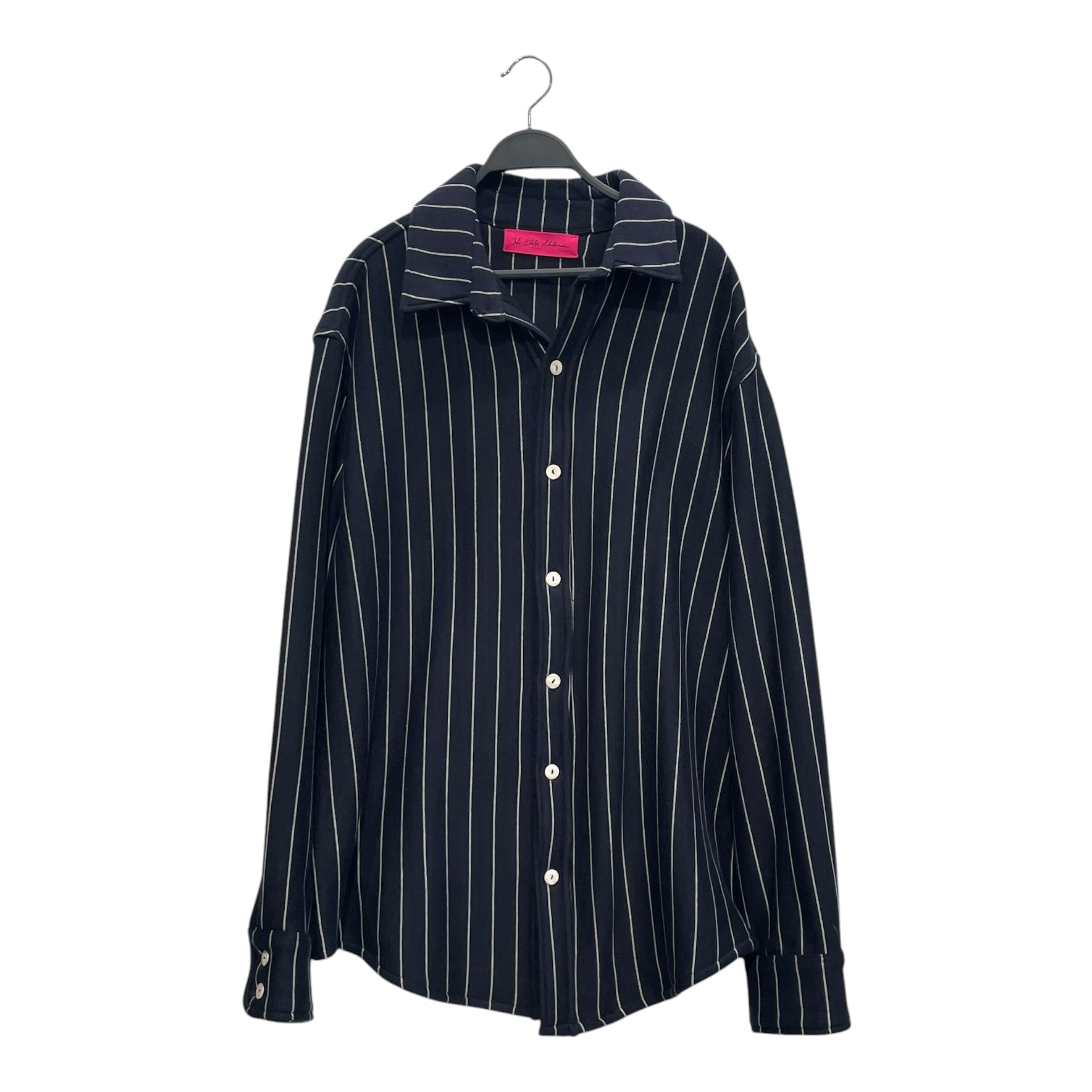 The Elder Statesman/Jacket/L/Cotton/NVY/Stripe/PINSTRIPE TERRY SHIRT view 1