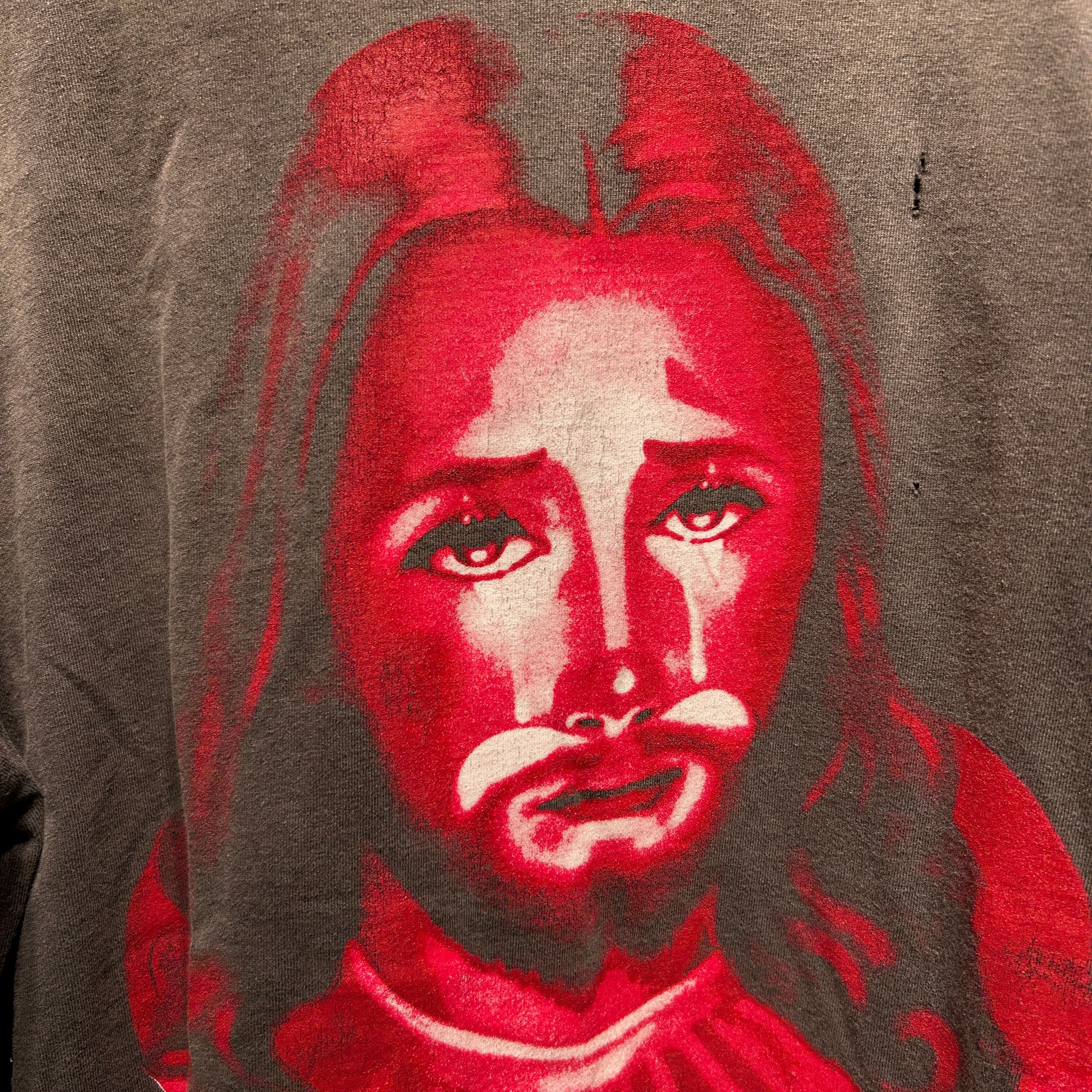 SAINT MICHAEL/BORN X RAISED/LS T-Shirt/XXL/Cotton/GRY/born a sinner raised a saint view 3