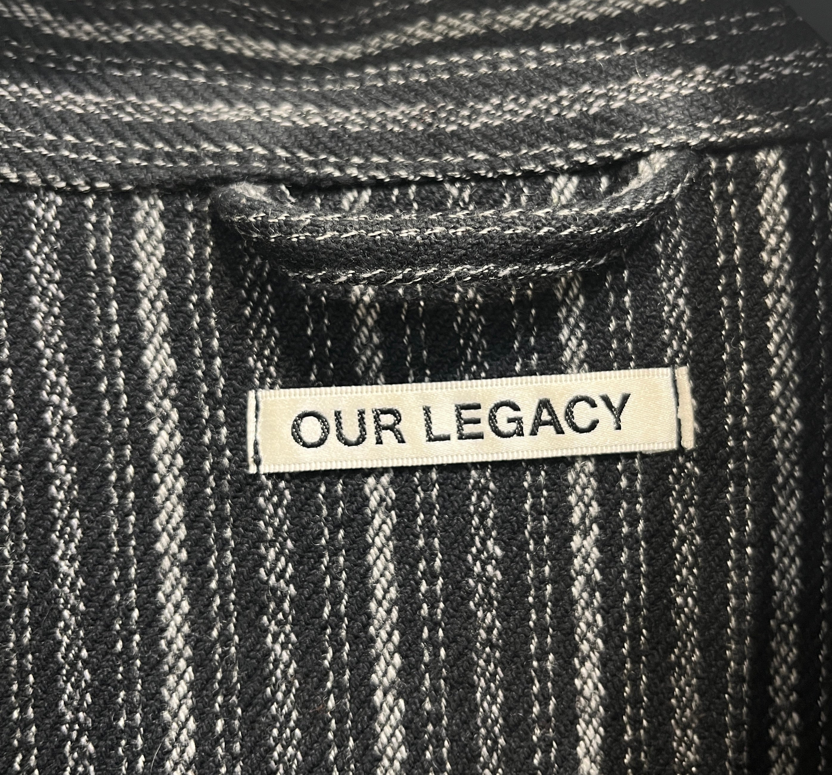 OUR LEGACY/Jacket/48/Denim/BLK/Stripe/button down stripe view 5