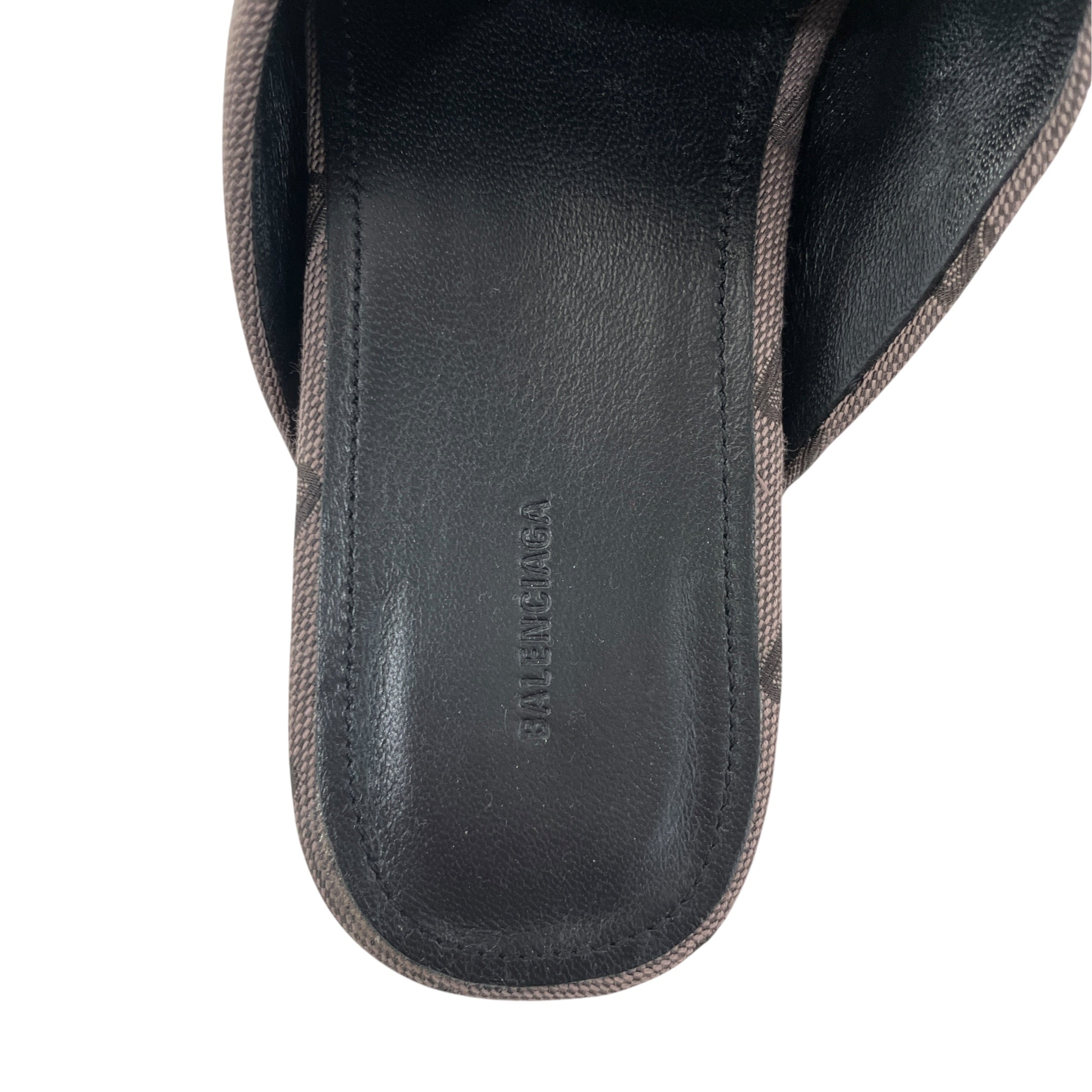 BALENCIAGA/Shoes/EU 37.5/Monogram/Cotton/BRW/CANVAS GRAPHC PRINT SLIDES view 3