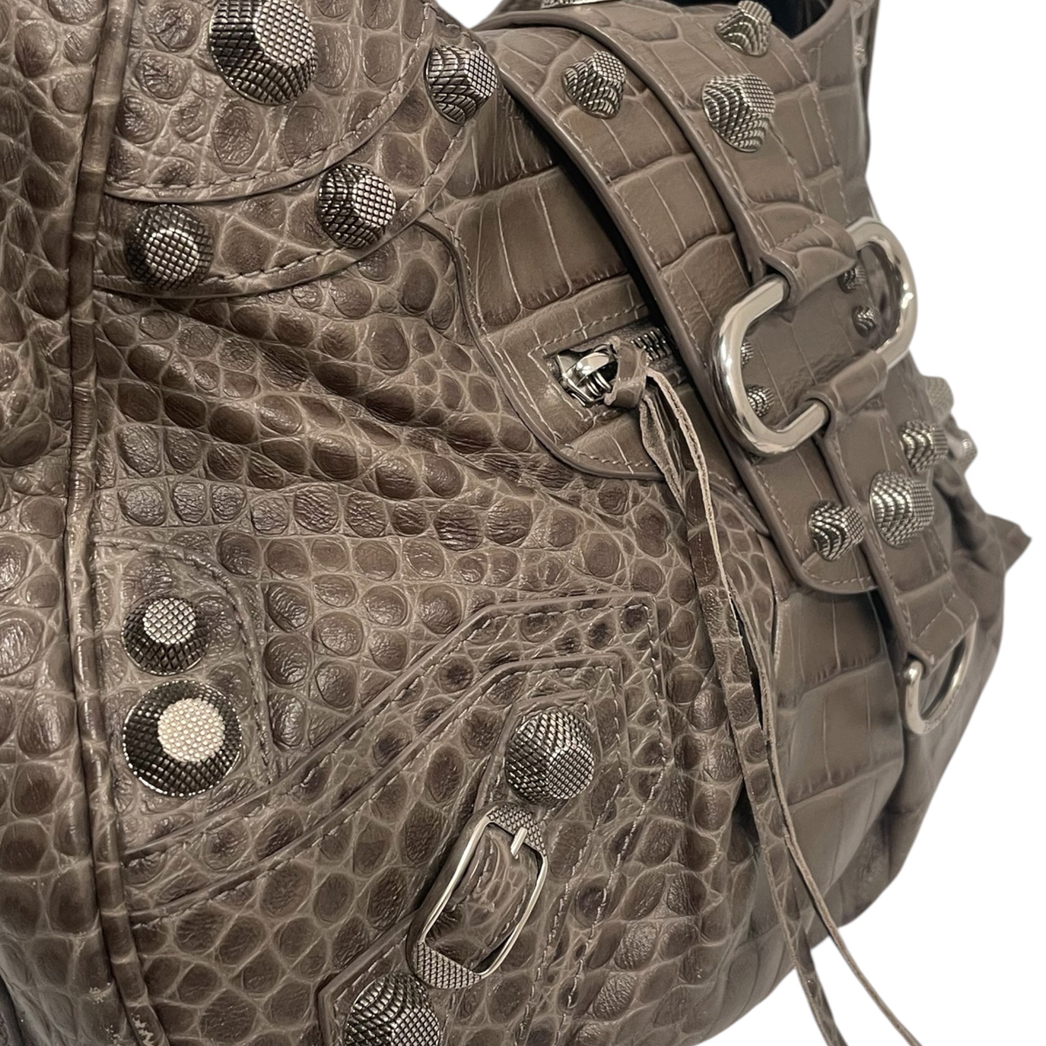 BALENCIAGA/Bag/Leather/GRY/REPTILE CAGOLE view 4