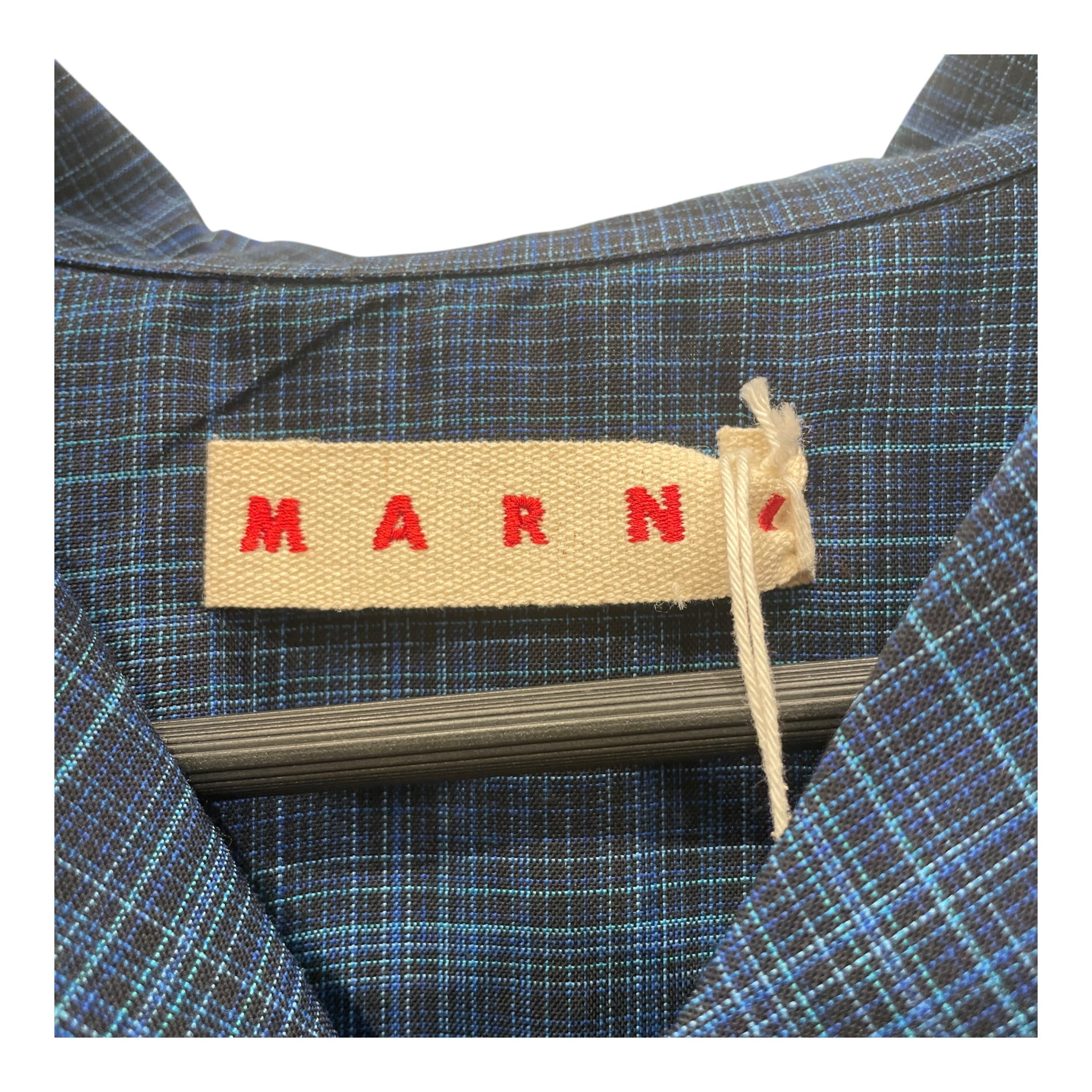 MARNI/SS Shirt/50/Cotton/BLU/Plaid/BLU/BLU PLAID SHORT SLEEVE view 3