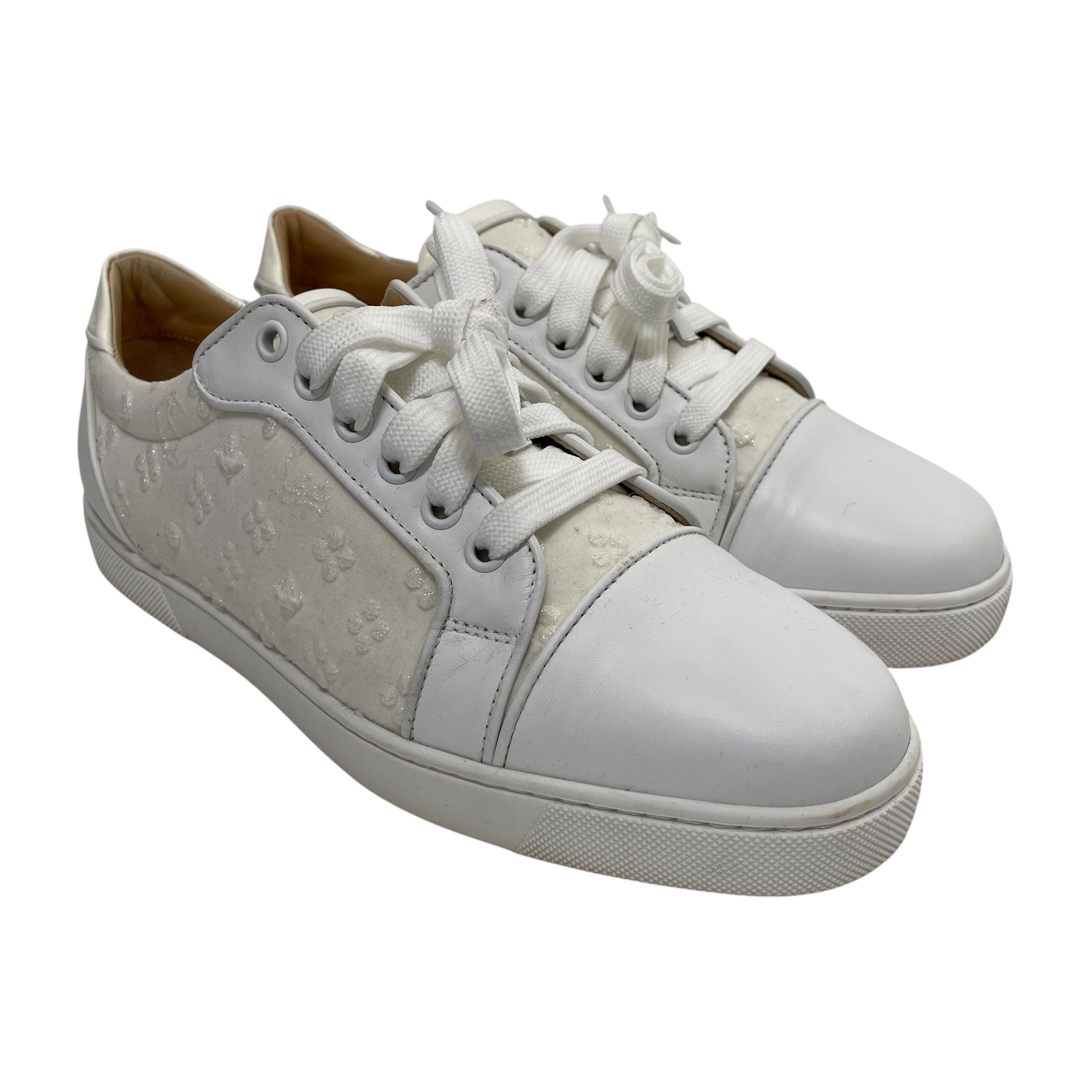 Christian Louboutin/Low-Sneakers/EU 38/Monogram/WHT/VIERA ORLATO view 1