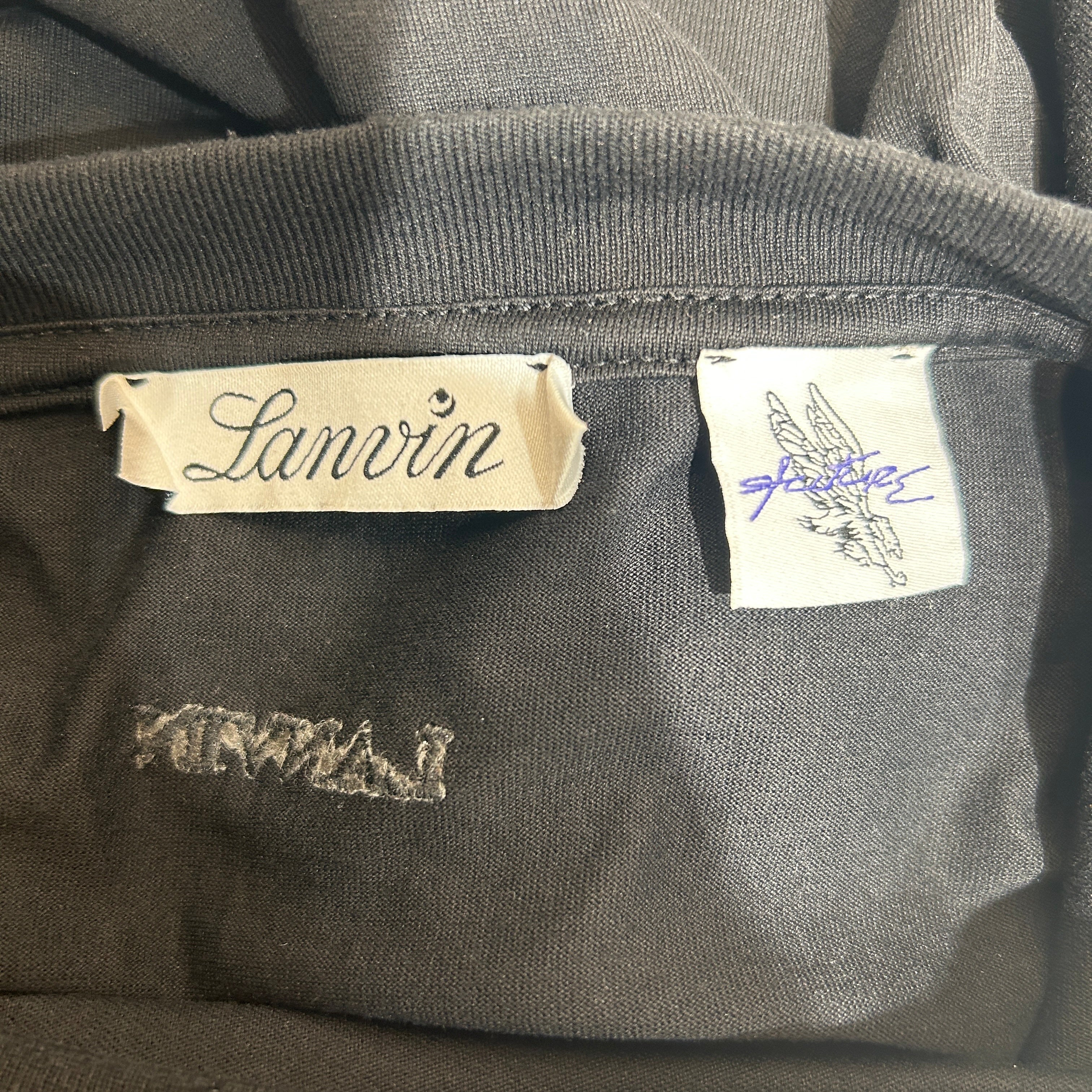 LANVIN/FUTURE/T-Shirt/L/Cotton/BLK/Front Eagle Logo Print view 3