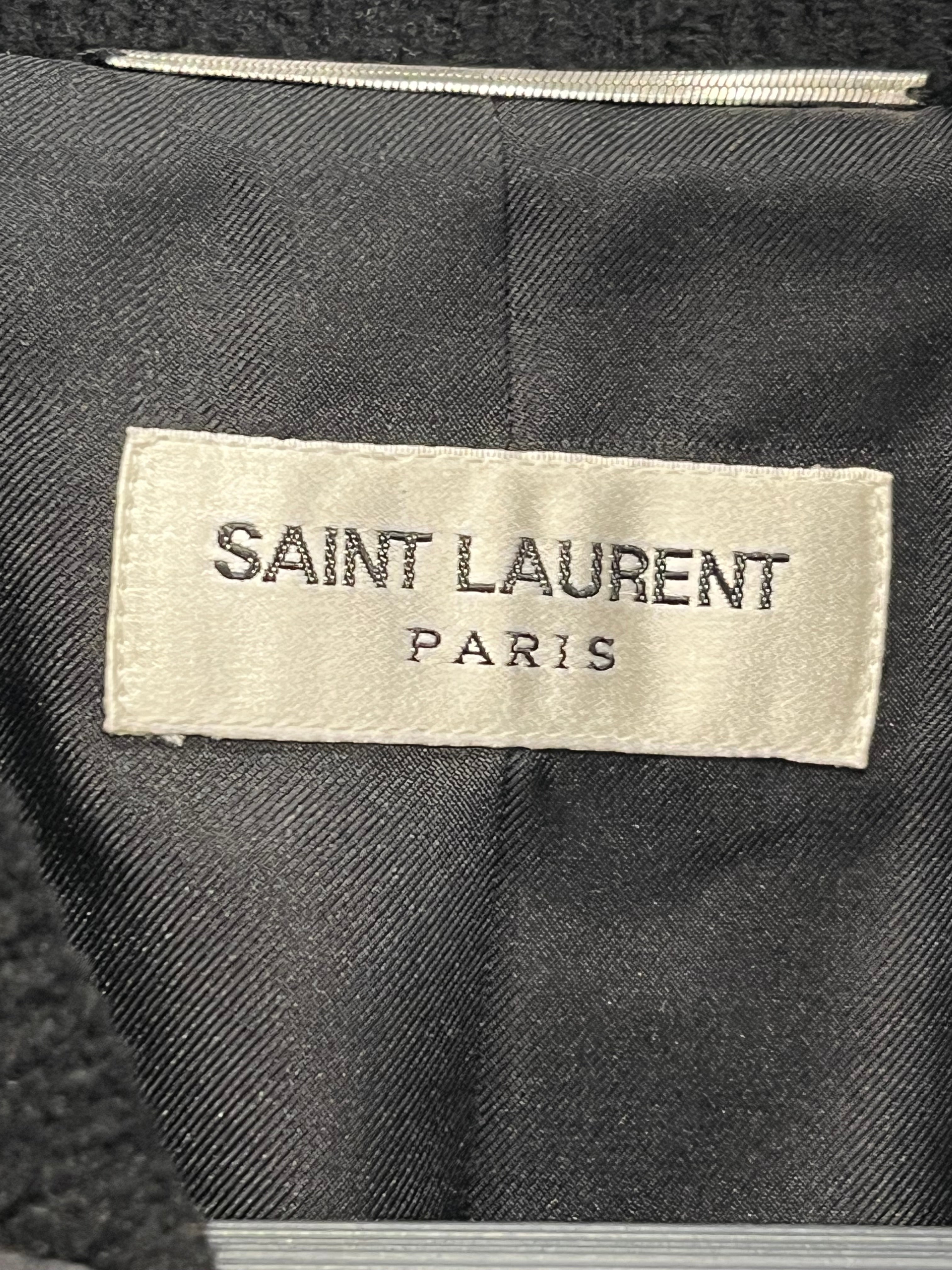 SAINT LAURENT/Baseball Jkt/48/Silk/BLK/534887 viscose embroideredrose view 3