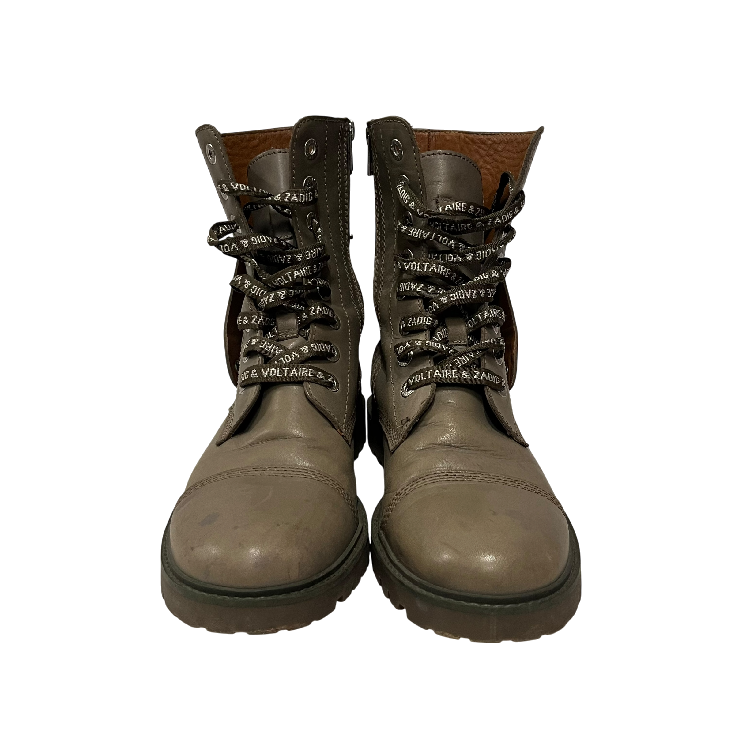 Zadig&Voltaire/Lace Up Boots/EU 41/Leather/KHK/combat boots view 1