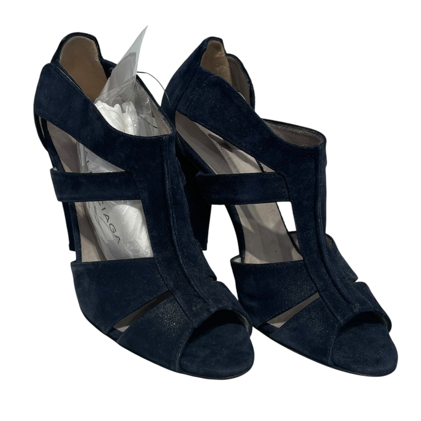 BALENCIAGA/Heels/EU 36.5/Suede/NVY/ view 1