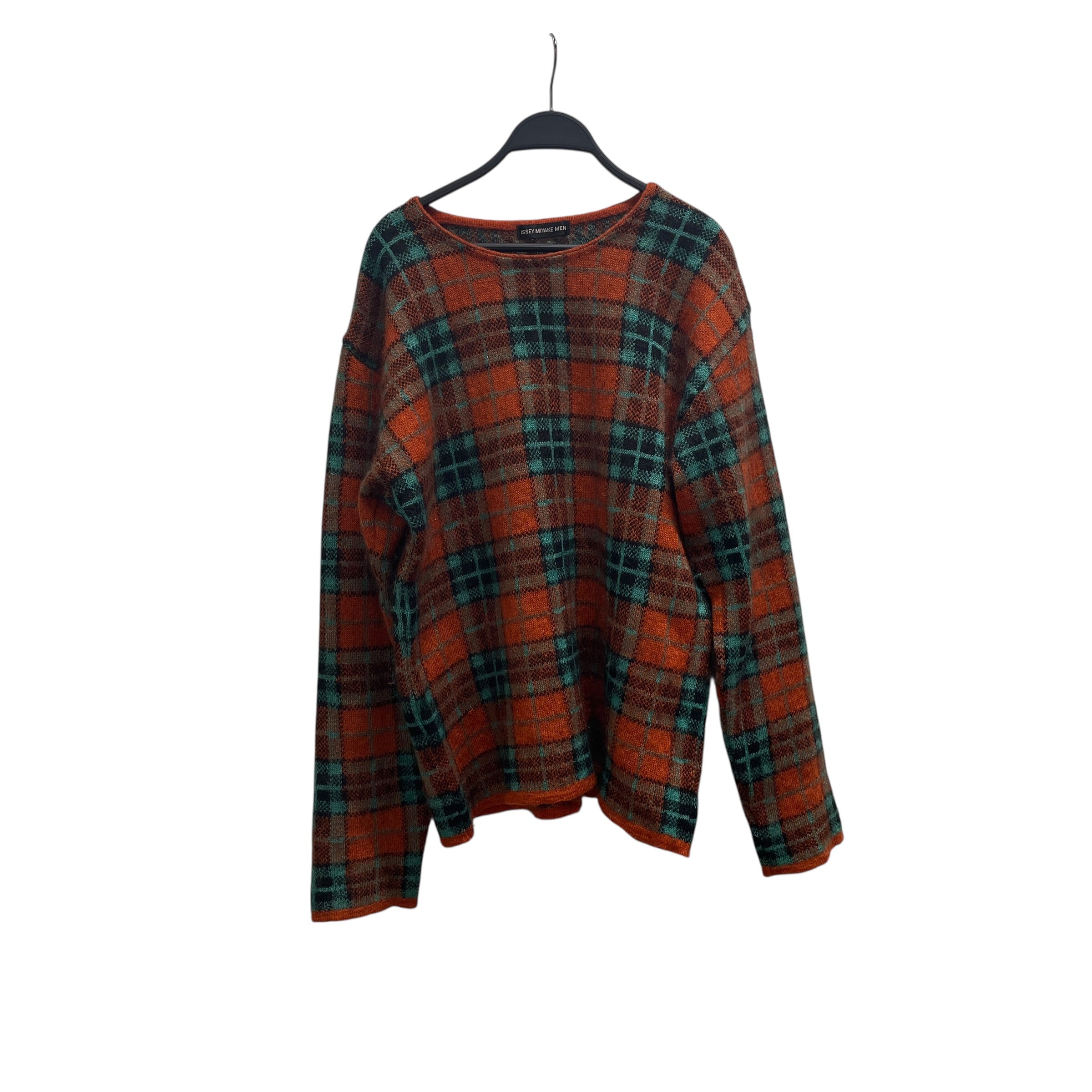 ISSEY MIYAKE MEN/Heavy Sweater/L/Plaid/Acrylic/ORN/ view 1