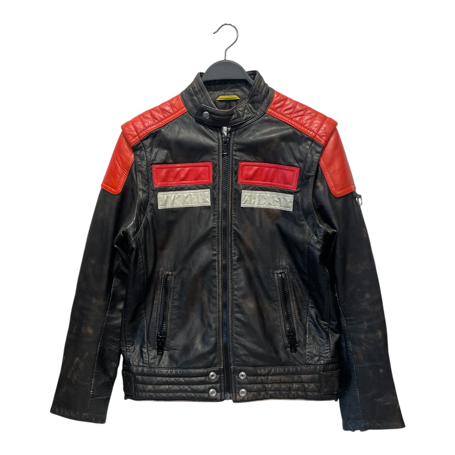 DIESEL/Riders Jkt (S)/S/Leather/BRW/Stripe/ORANGE STRIPE MOTO JACKE view 1