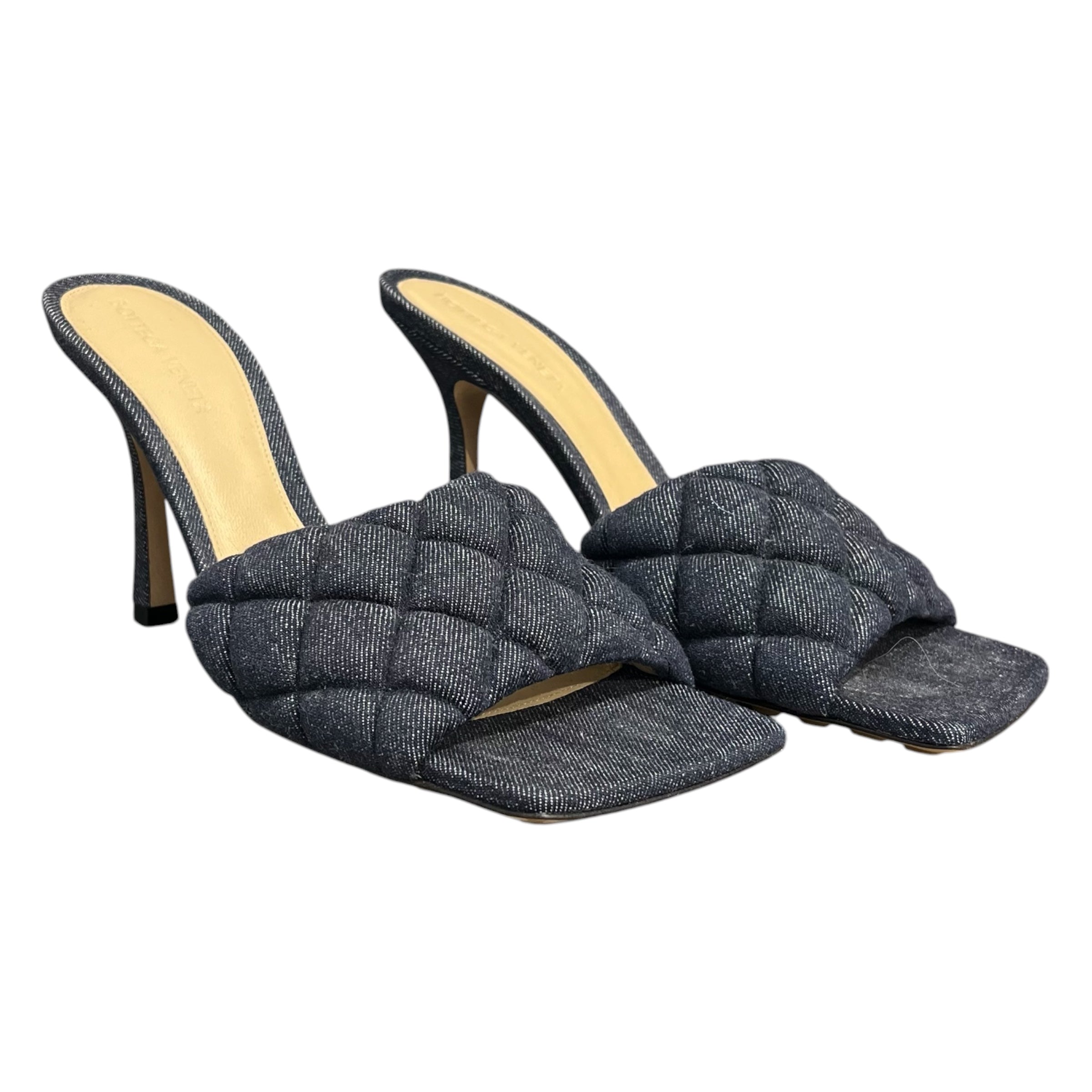 BOTTEGA VENETA/Heels/EU 39/Denim/IDG/MATELASSE PADDED MULE SANDALS view 1
