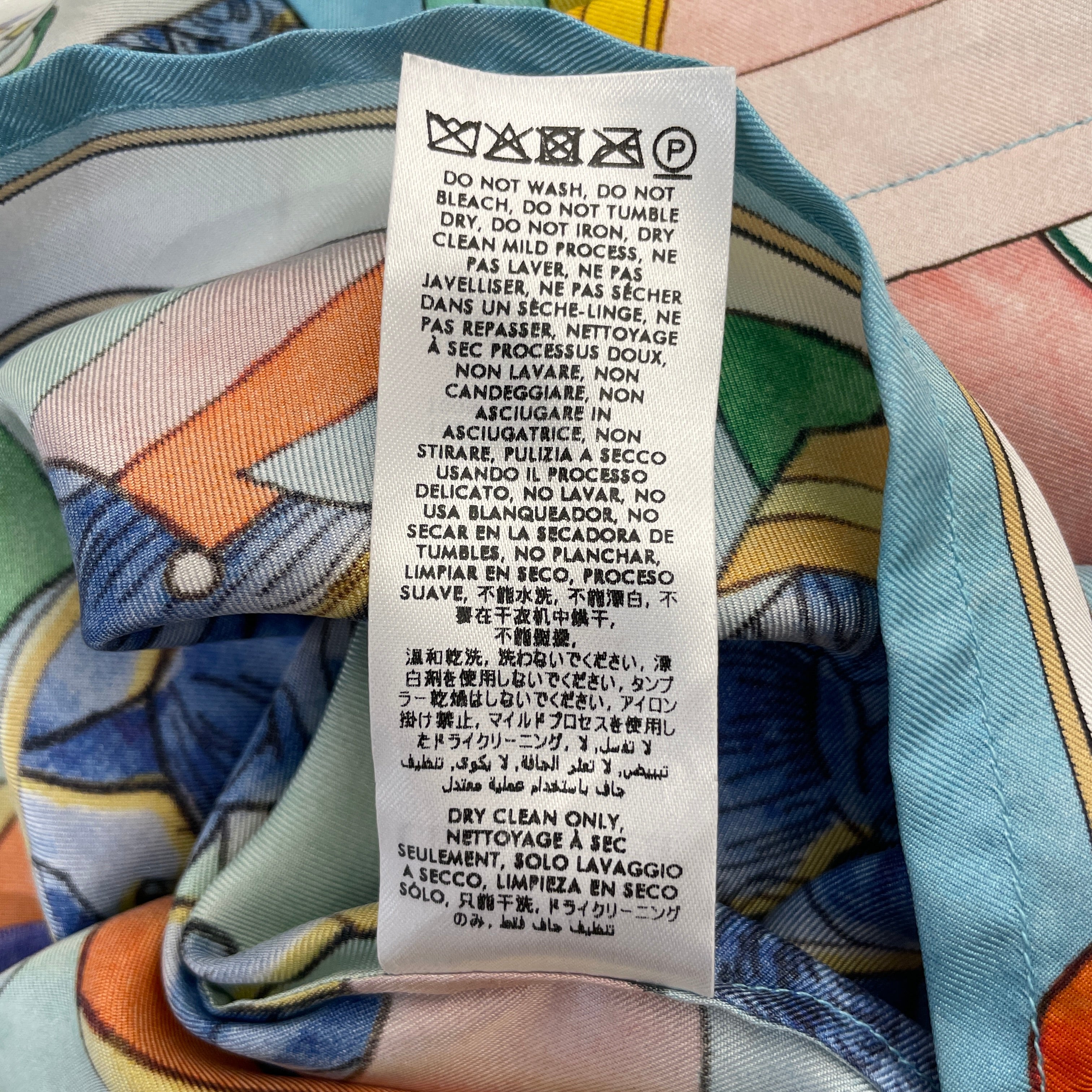 CASABLANCA/Hawaiian Shirt/XXXL/Silk/BLU/Band Collar/All Over Print/ view 3