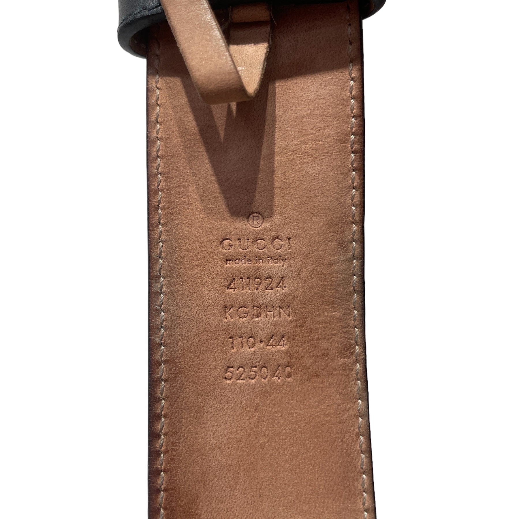 GUCCI Brown Leather Belt Size 110/44 525040 Made In Italy