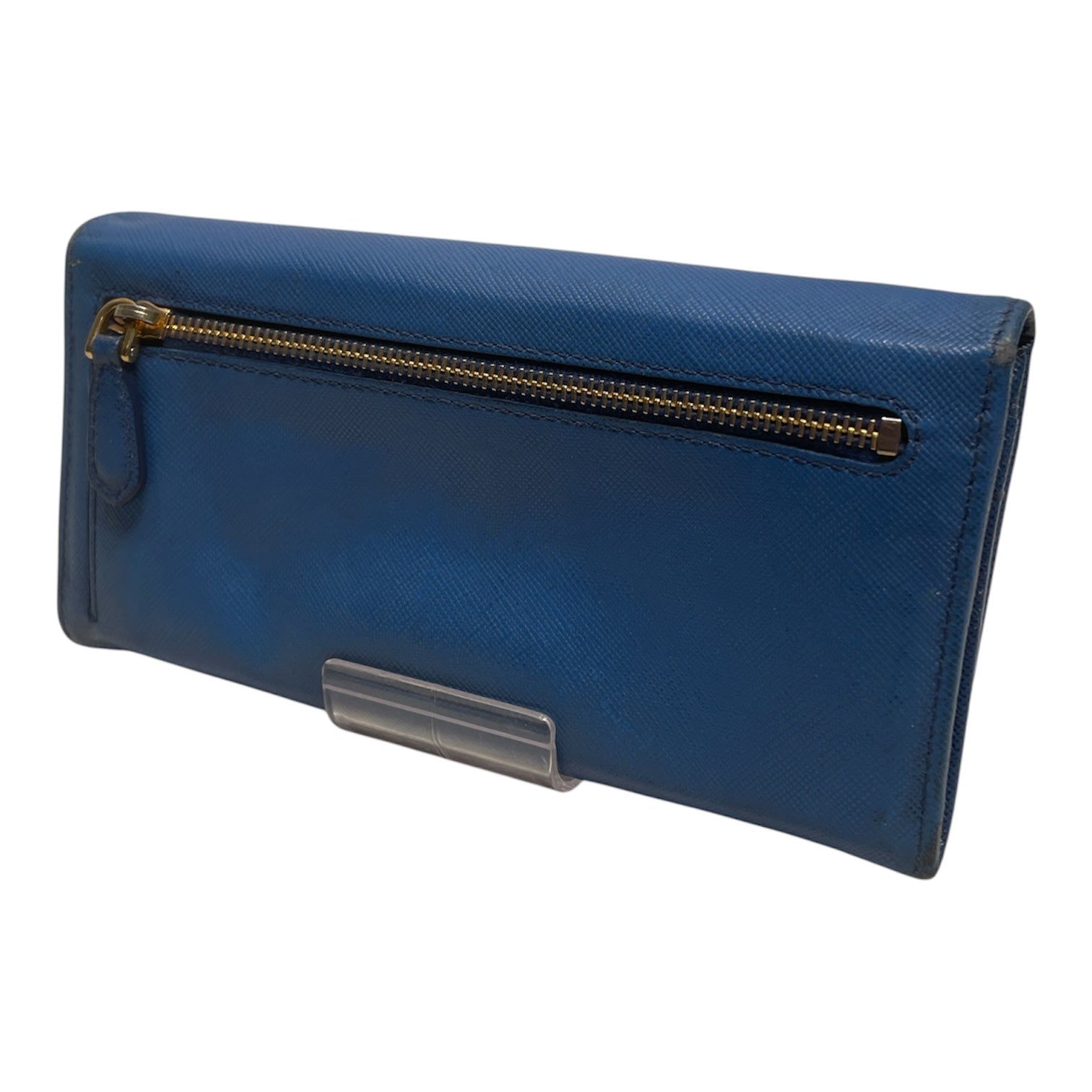 PRADA/Long Wallet/Leather/BLU/L's/2 BUTTON CLOSURE view 2